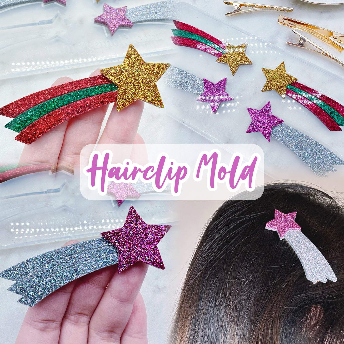 Shooting Star Hair Clip Hair Grip Barrette Mold