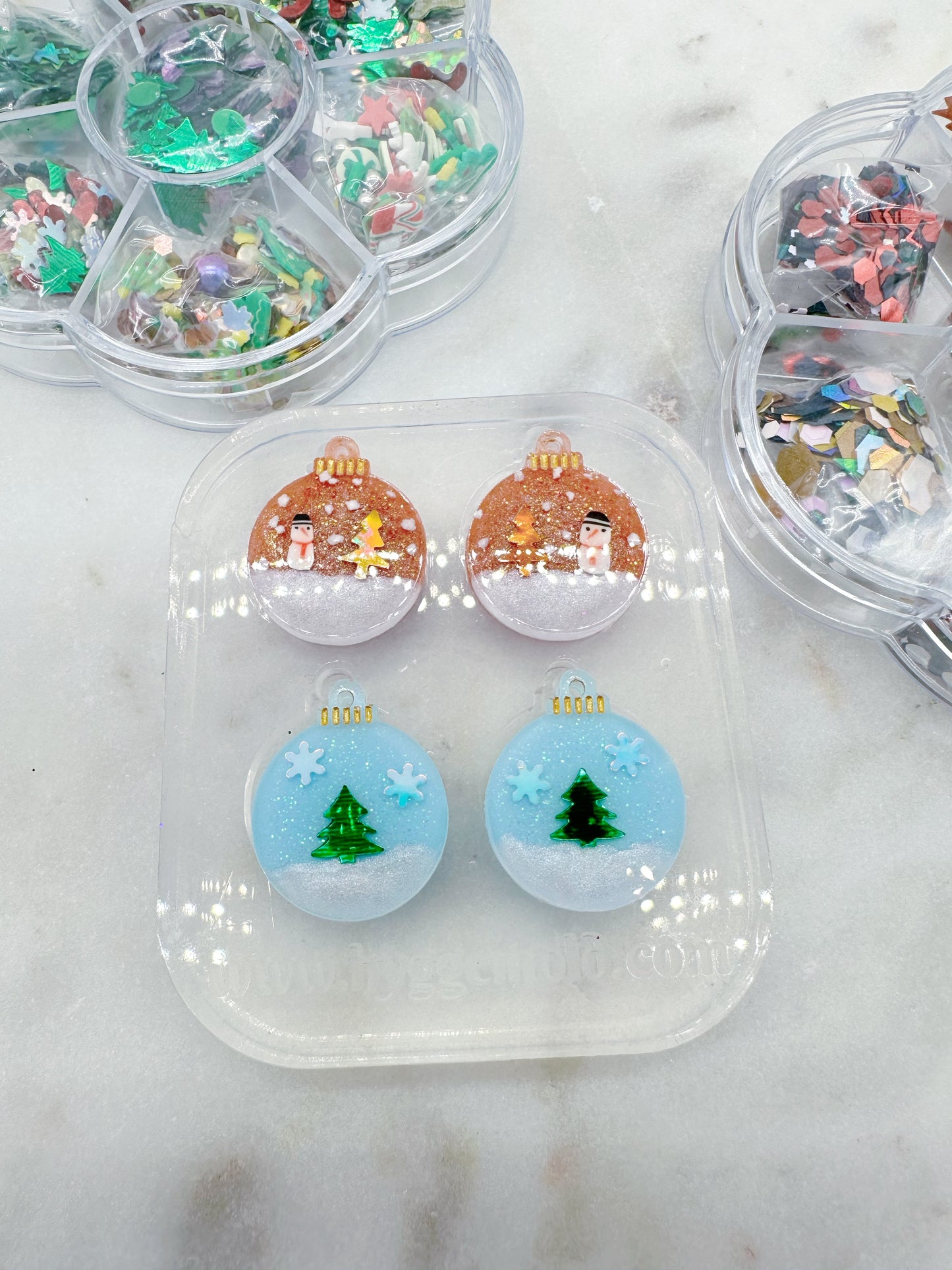Small Christmas Bauble Dangle Earring Mold