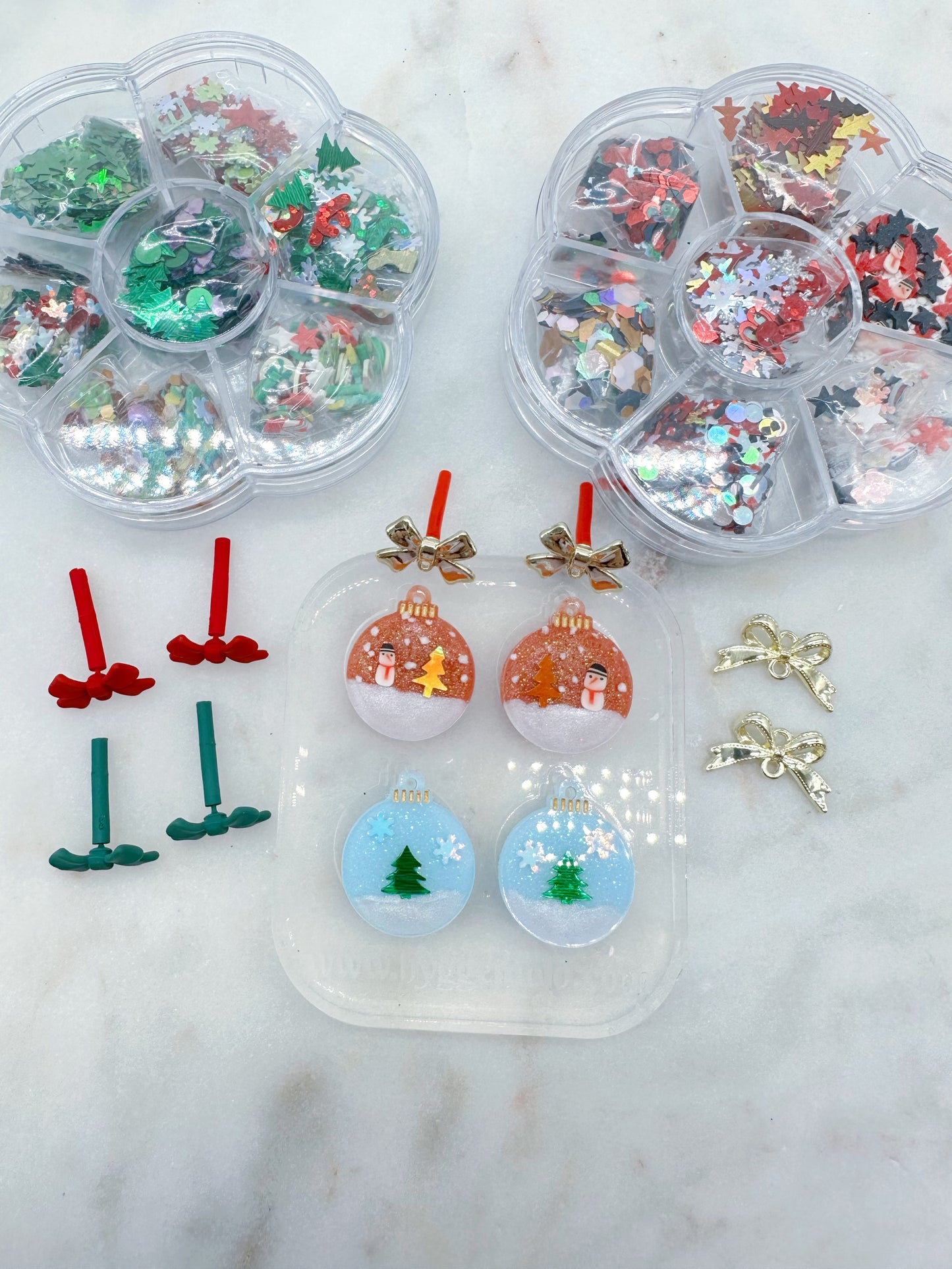 Small Christmas Bauble Dangle Earring Mold