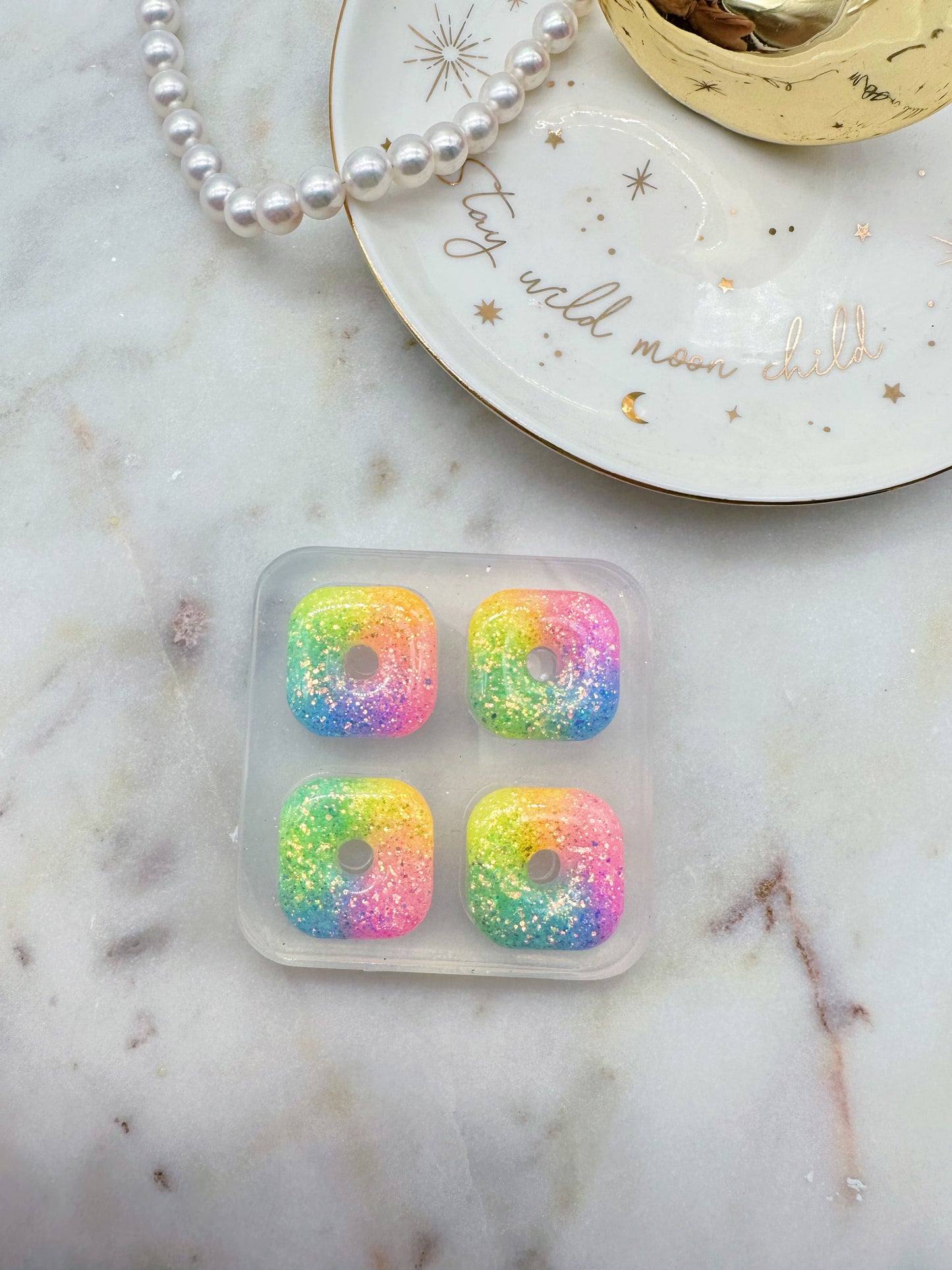 2cm Pre domed Square Hoop Earring Mold