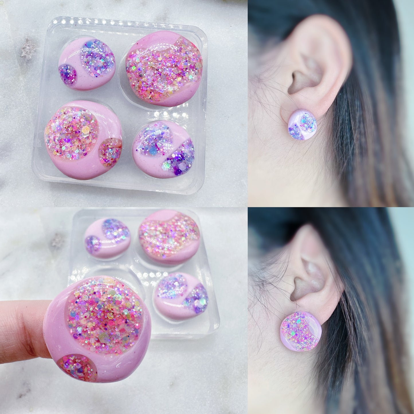 Predomed Organic Circle Statement Pebble Stud Earring Mold