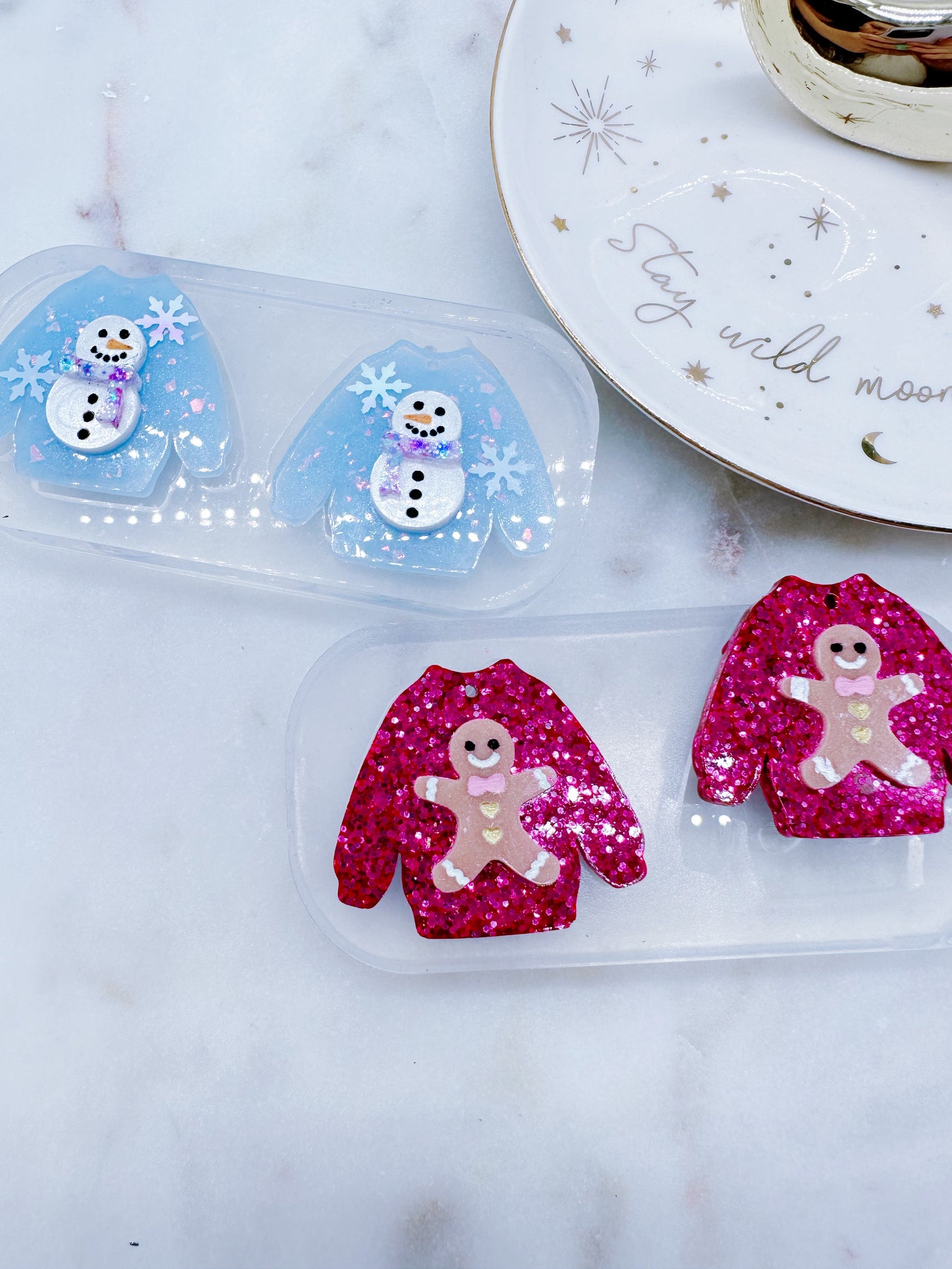 Christmas Gingerbread Ugly Sweater Dangle Earring Mold