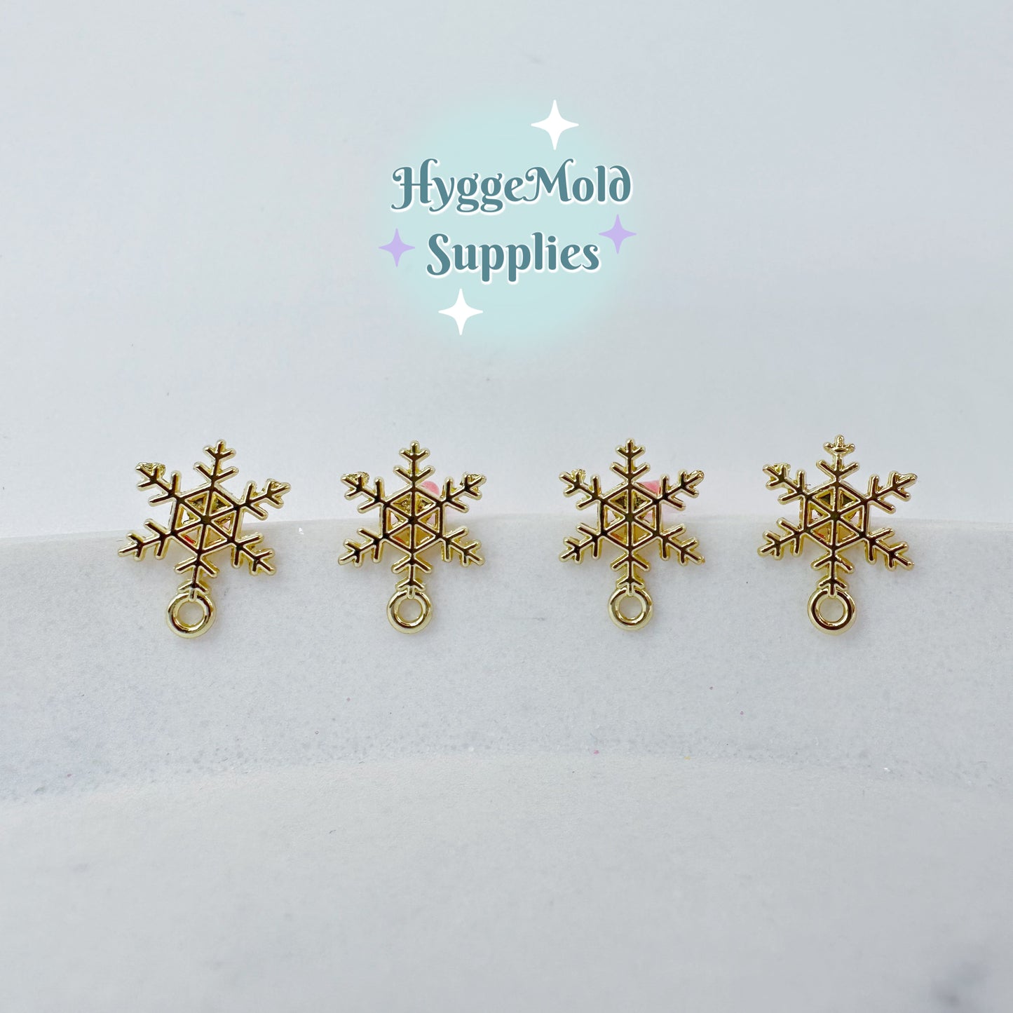 8 Pcs Gold/ Silver Snowflake Earring Posts