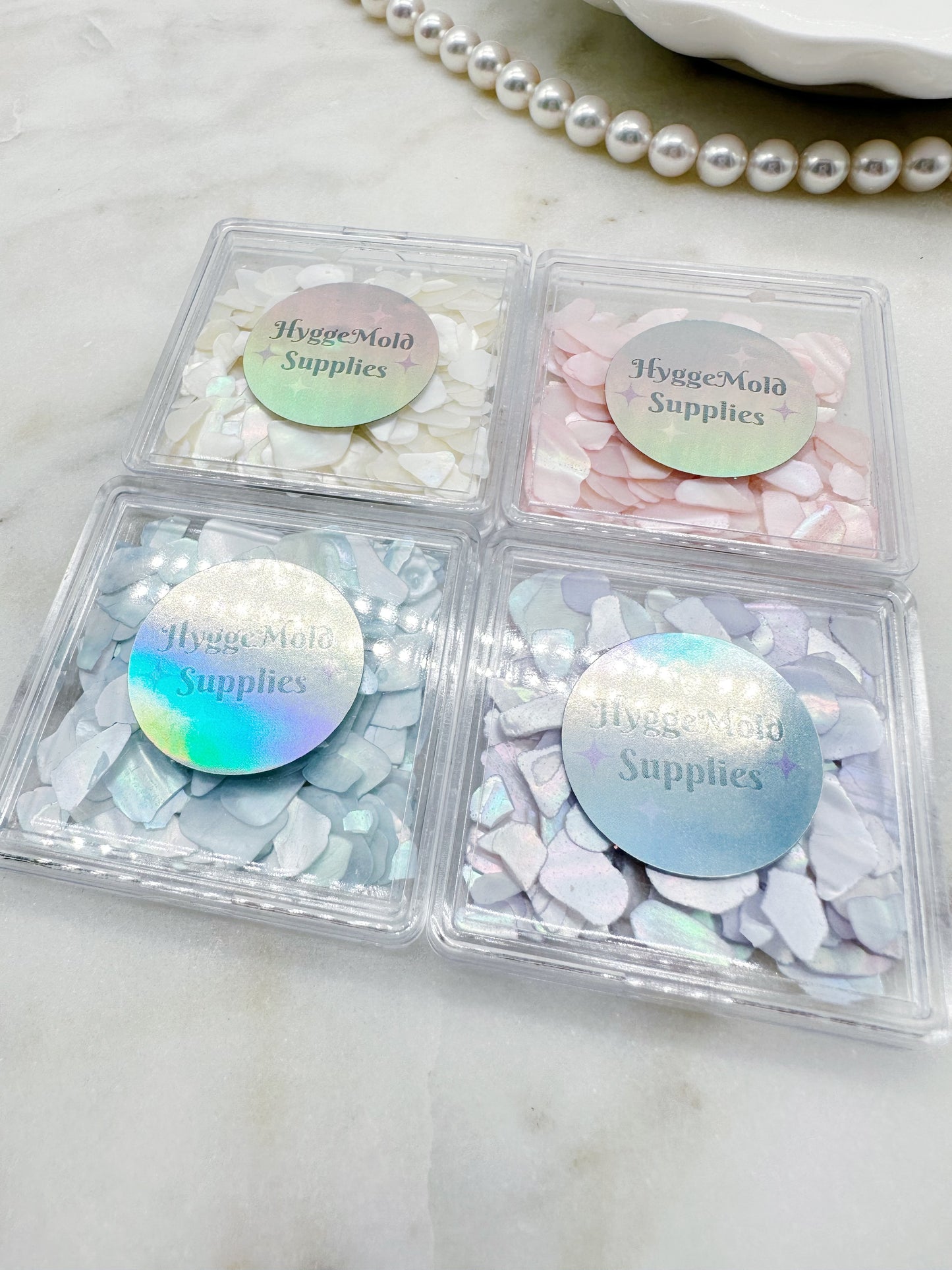 Cream Natural Shell Flakes Box