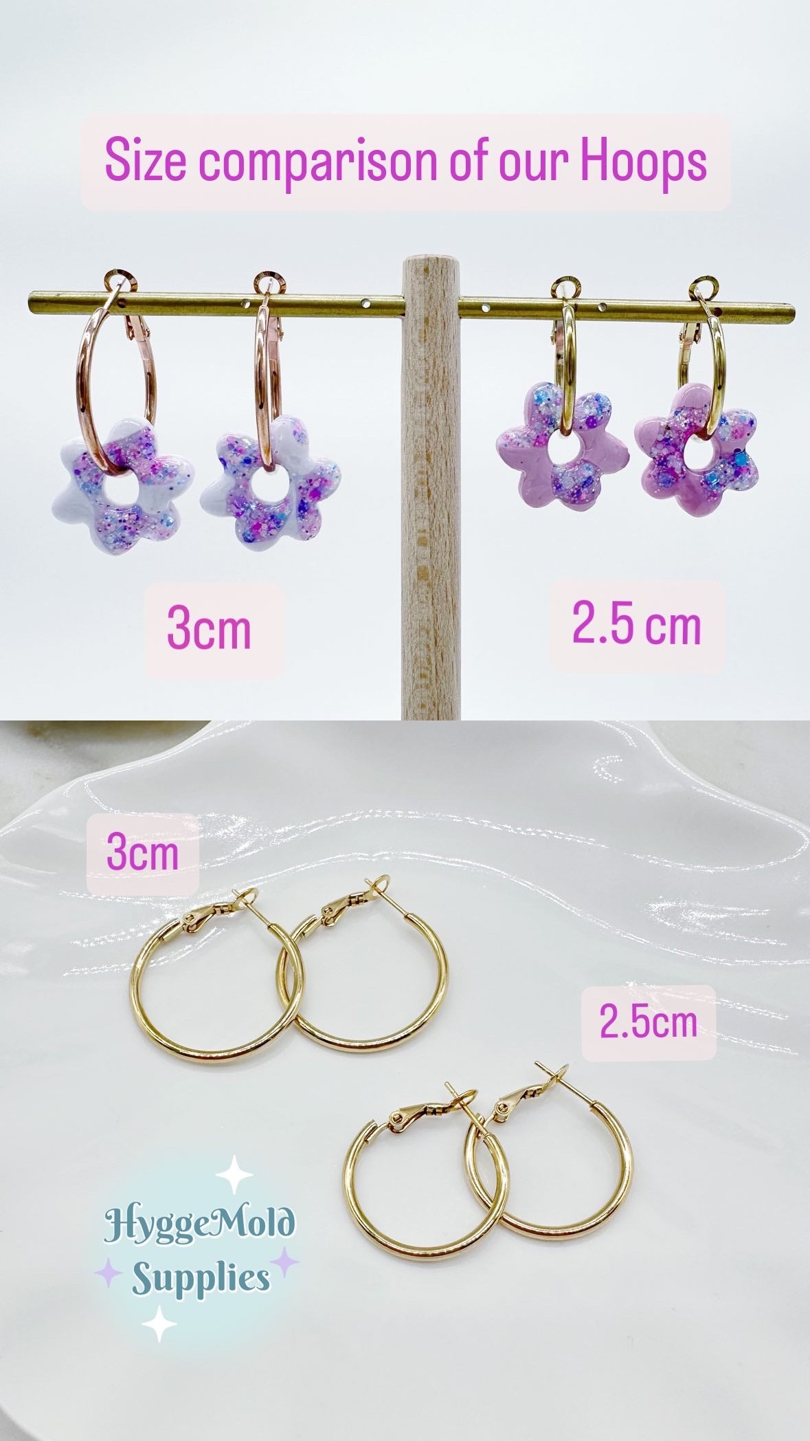 8 Pcs Stella Rose Gold 316L Surgical Steel Hoop Earring Findings