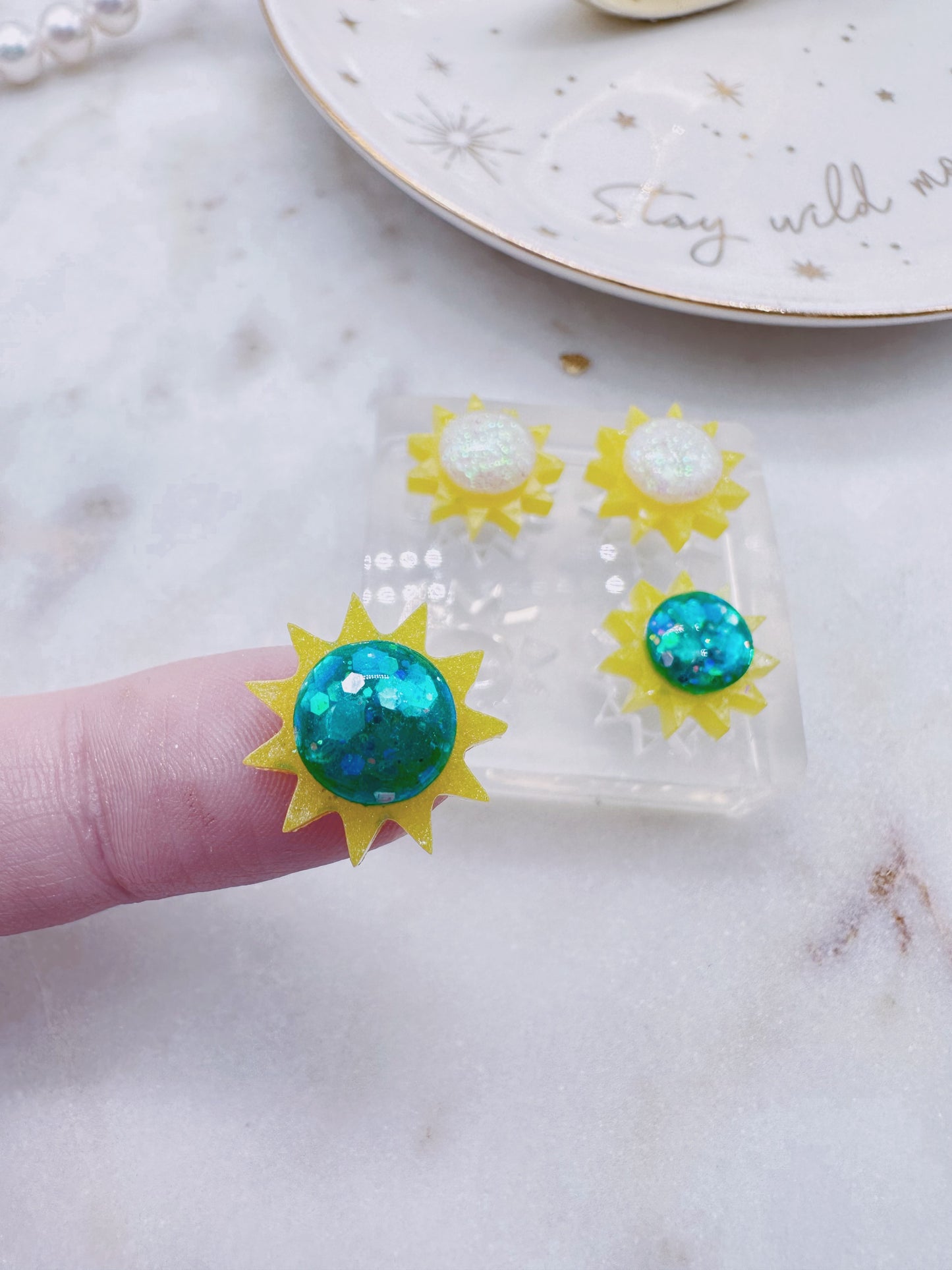 1.5 cm Mini Predomed Sun Stud Earring Mold