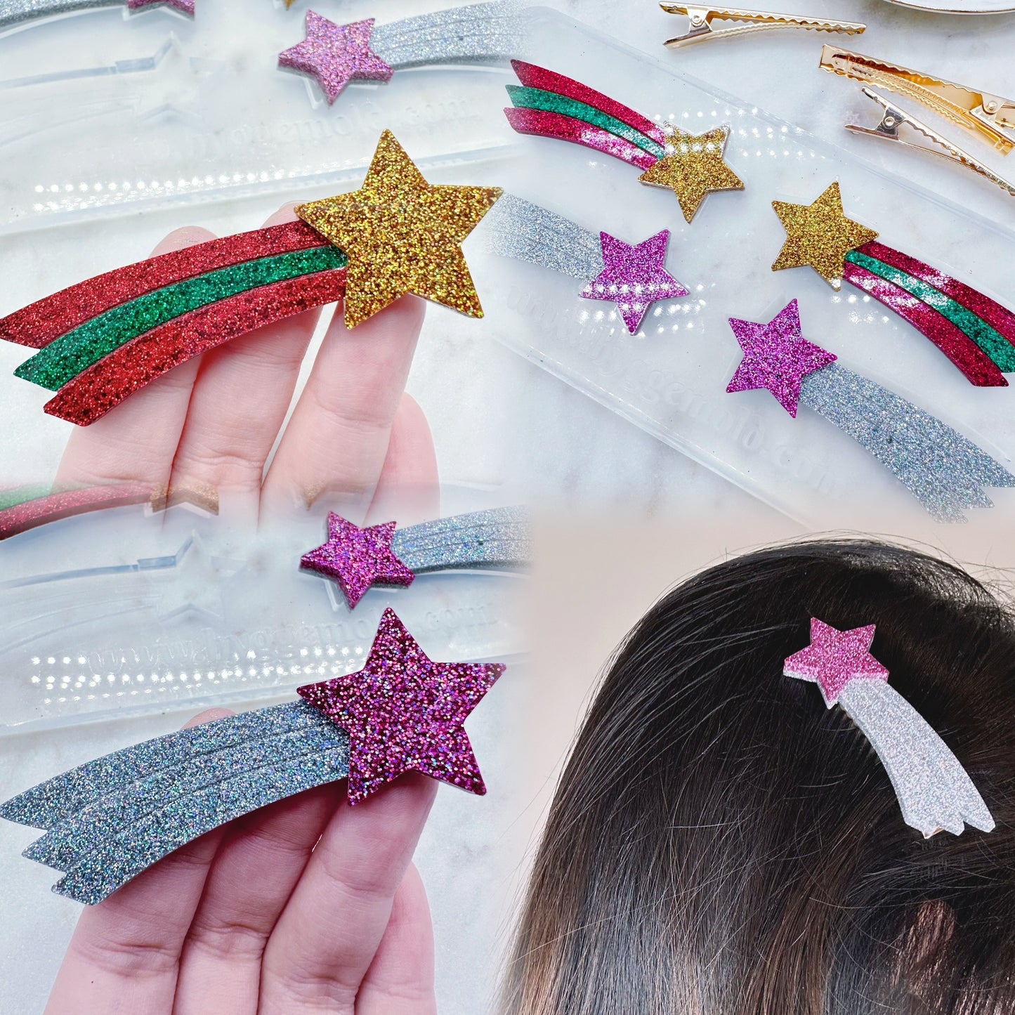 Shooting Star Hair Clip Hair Grip Barrette Mold