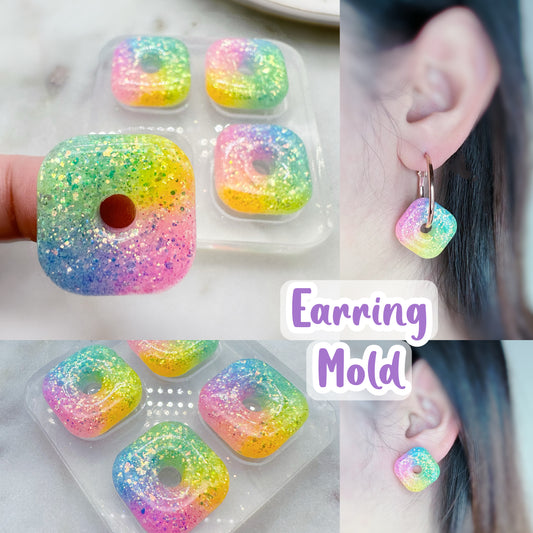 2cm Pre domed Square Hoop Earring Mold