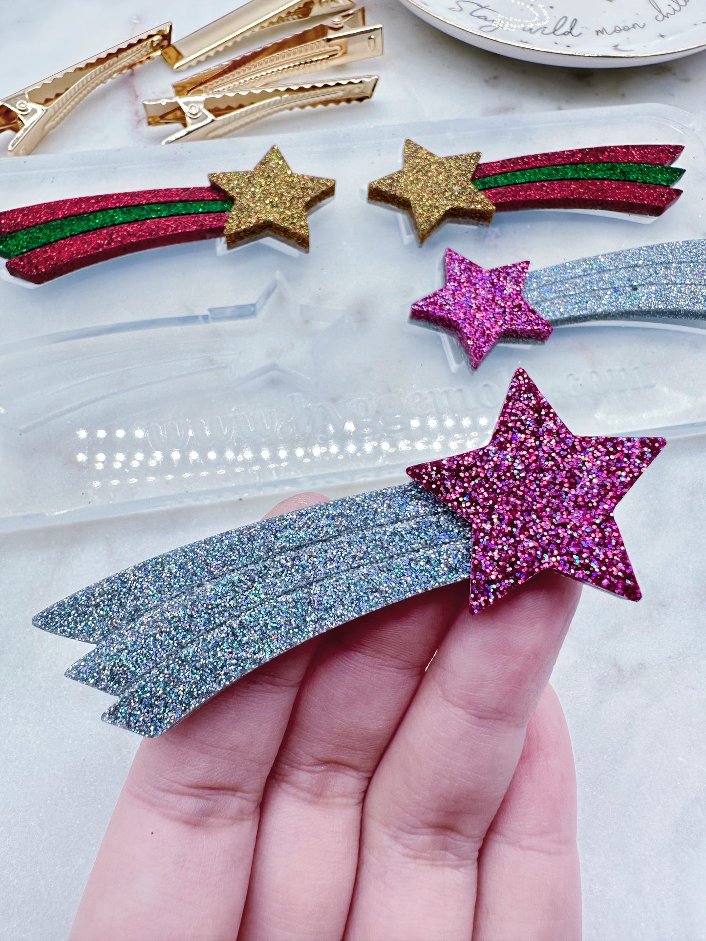 Shooting Star Hair Clip Hair Grip Barrette Mold