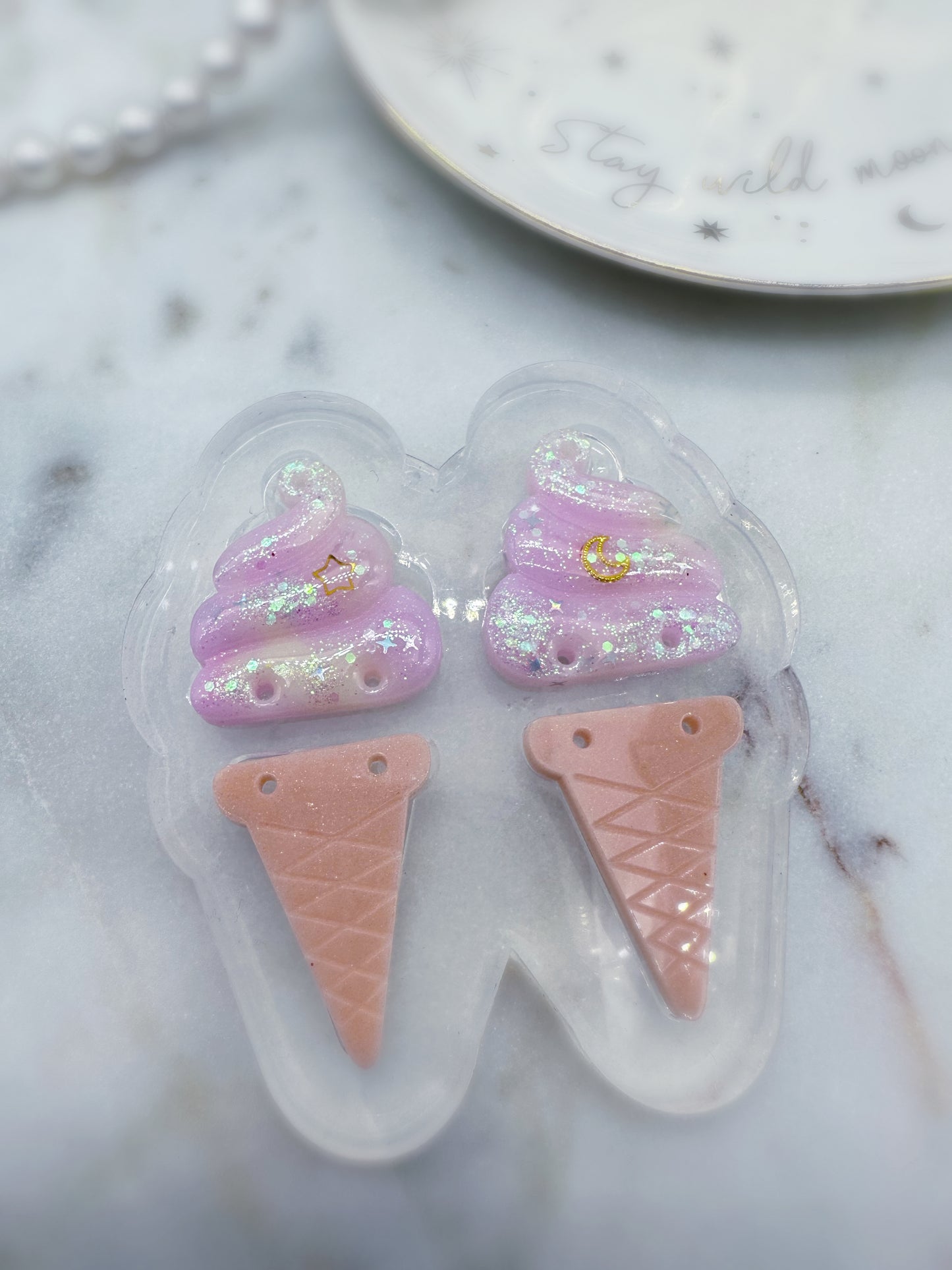 Predomed Soft Ice Cream Summer Dangle Earring Mold