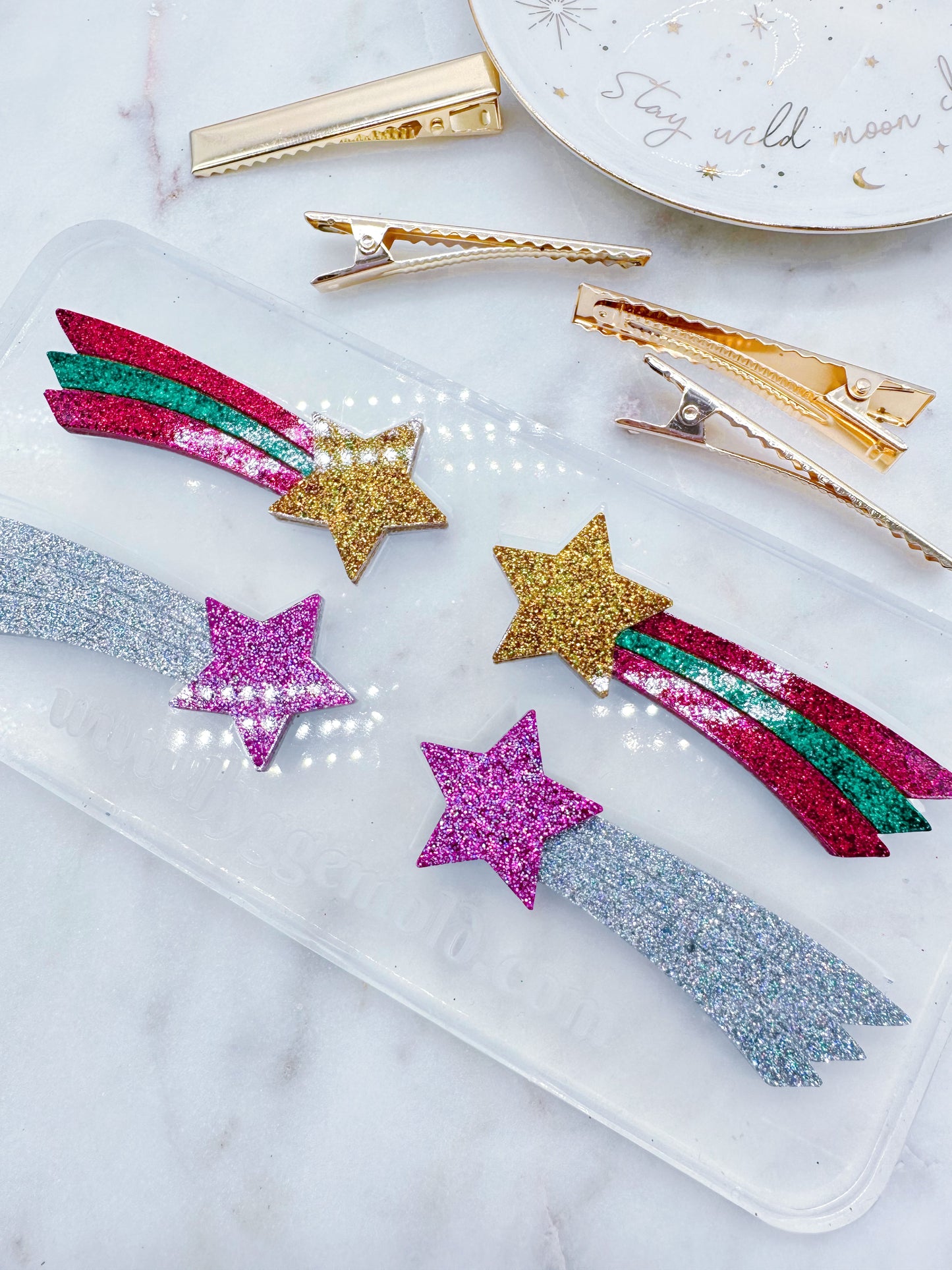 Shooting Star Hair Clip Hair Grip Barrette Mold