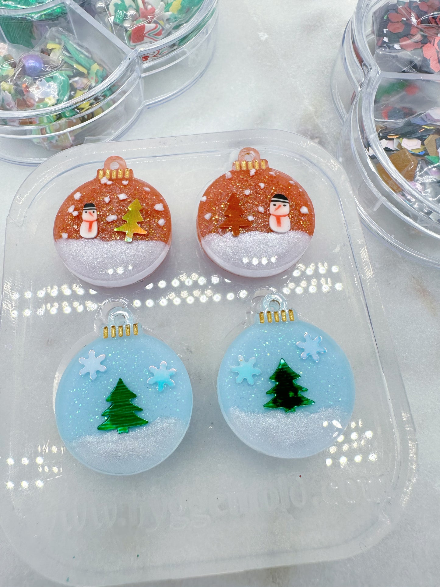 Small Christmas Bauble Dangle Earring Mold