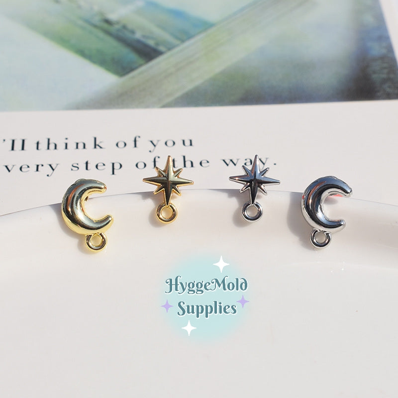 8 pcs Celestial Earring Posts