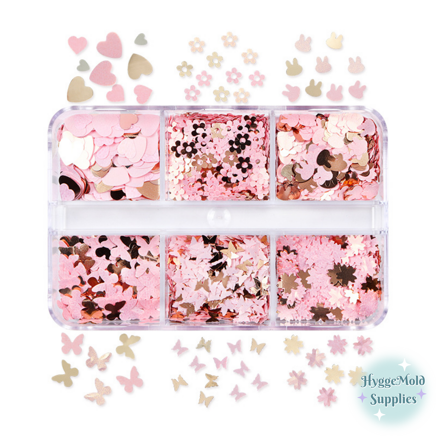 Rose Gold Garden Glitter Sequin Set