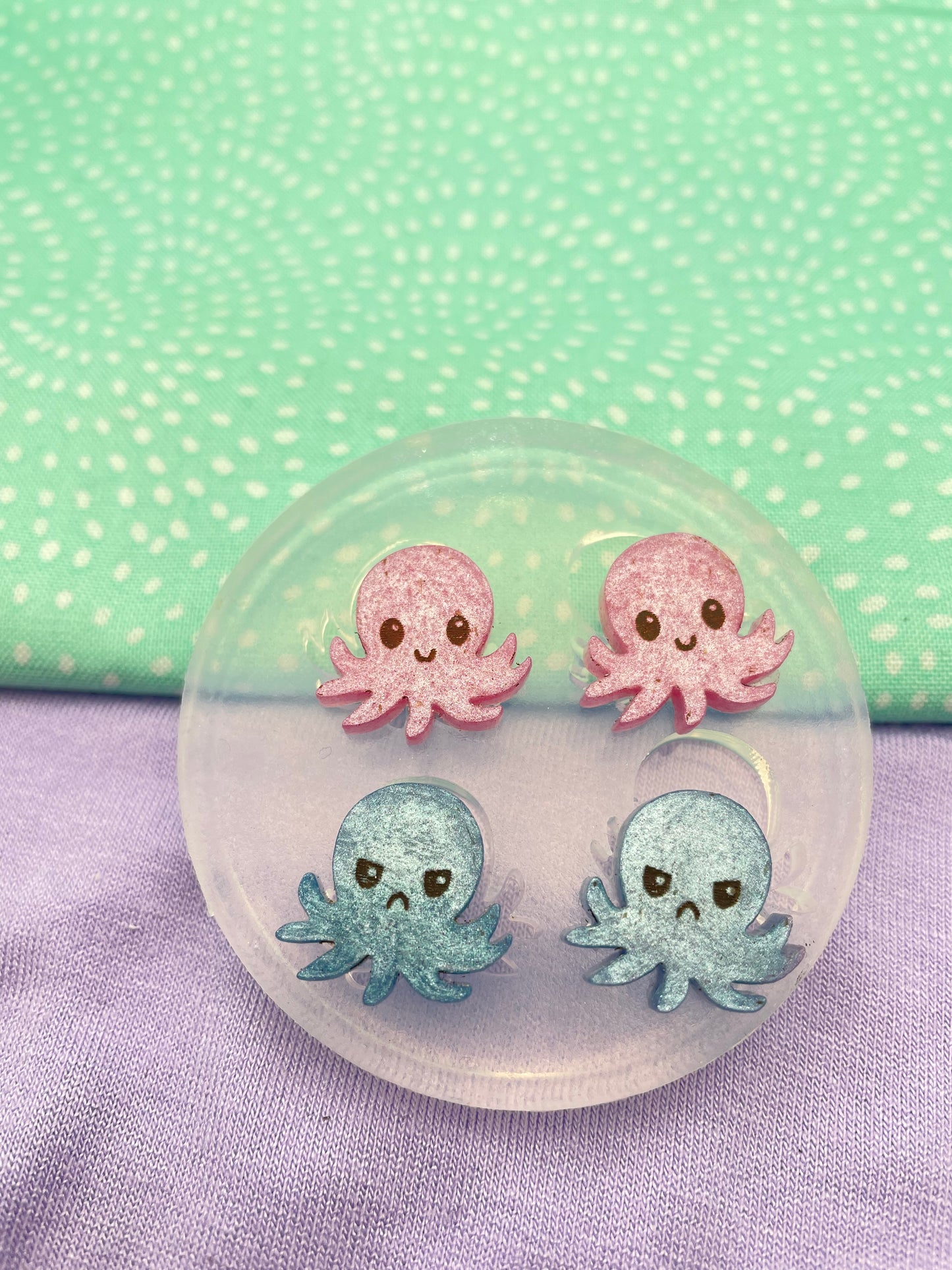 Moody Tiktok Octopus ocean stud earring mold