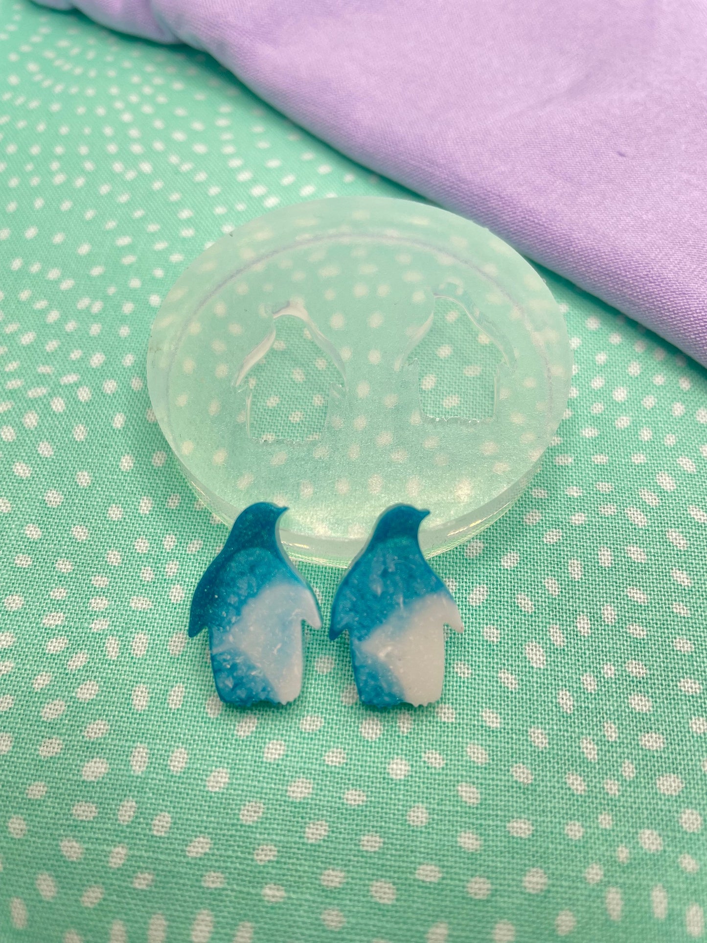 Antarctica Penguin Charm Dangle Stud Earring Mold Christmas