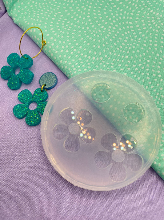 Cute five-petal Flower dangle drop earring mold
