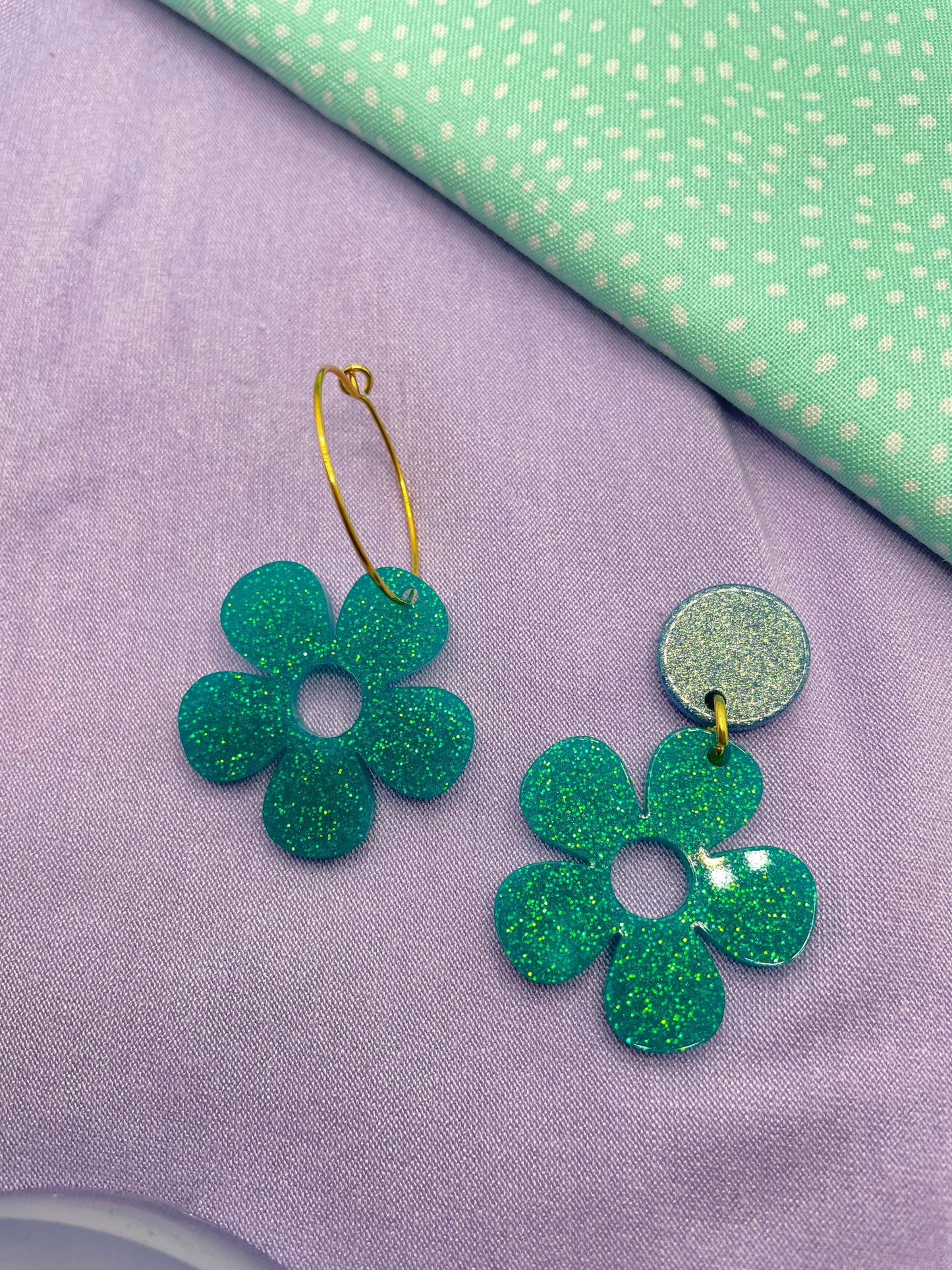 Cute five-petal Flower dangle drop earring mold