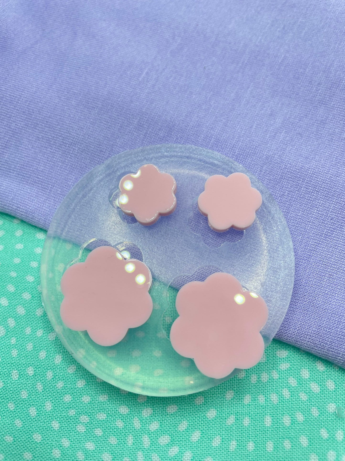 Mixed sizes Versatile flower stud dangle earring mold