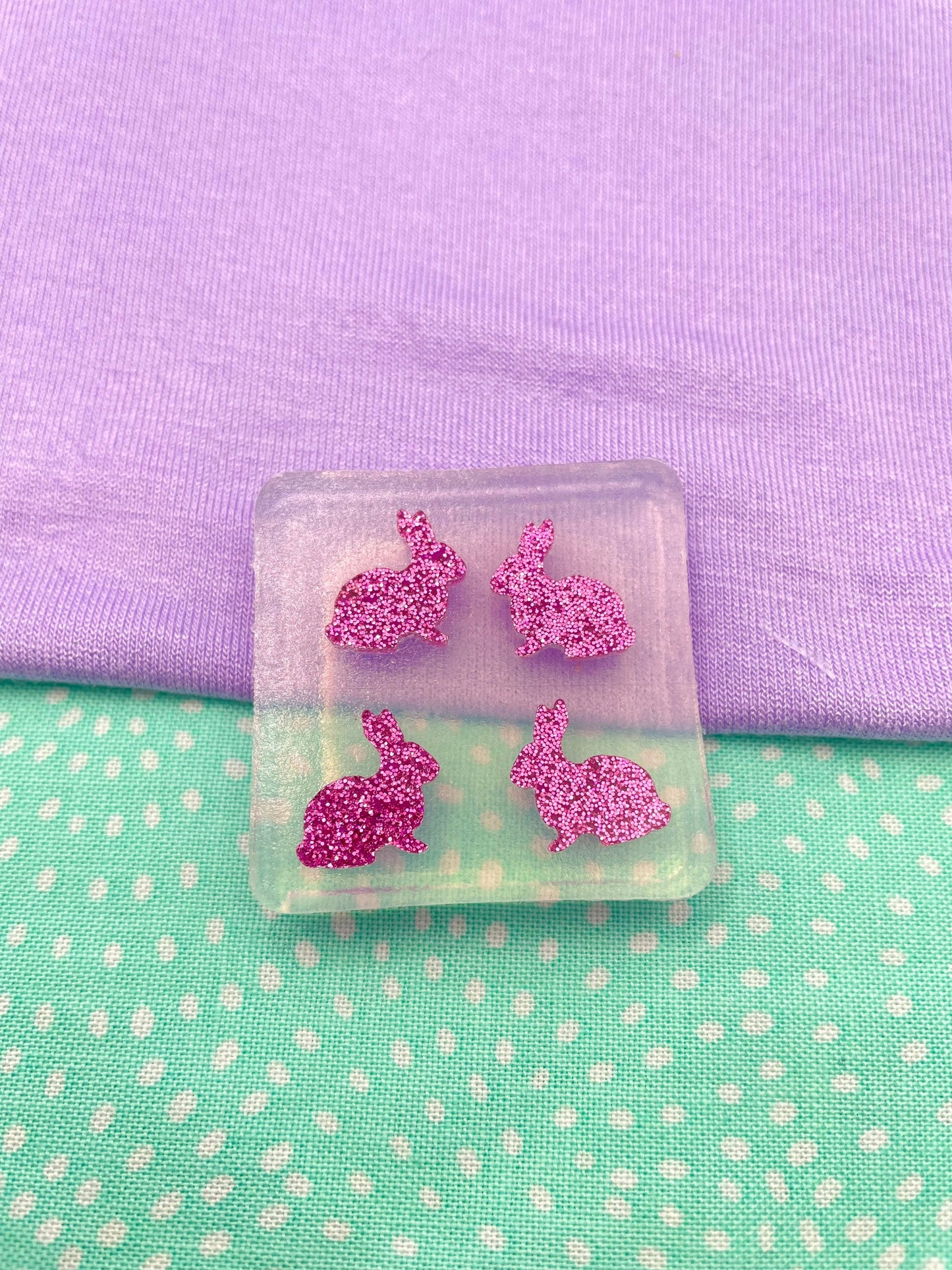 Mini bunny rabbit Stud Earring Mold