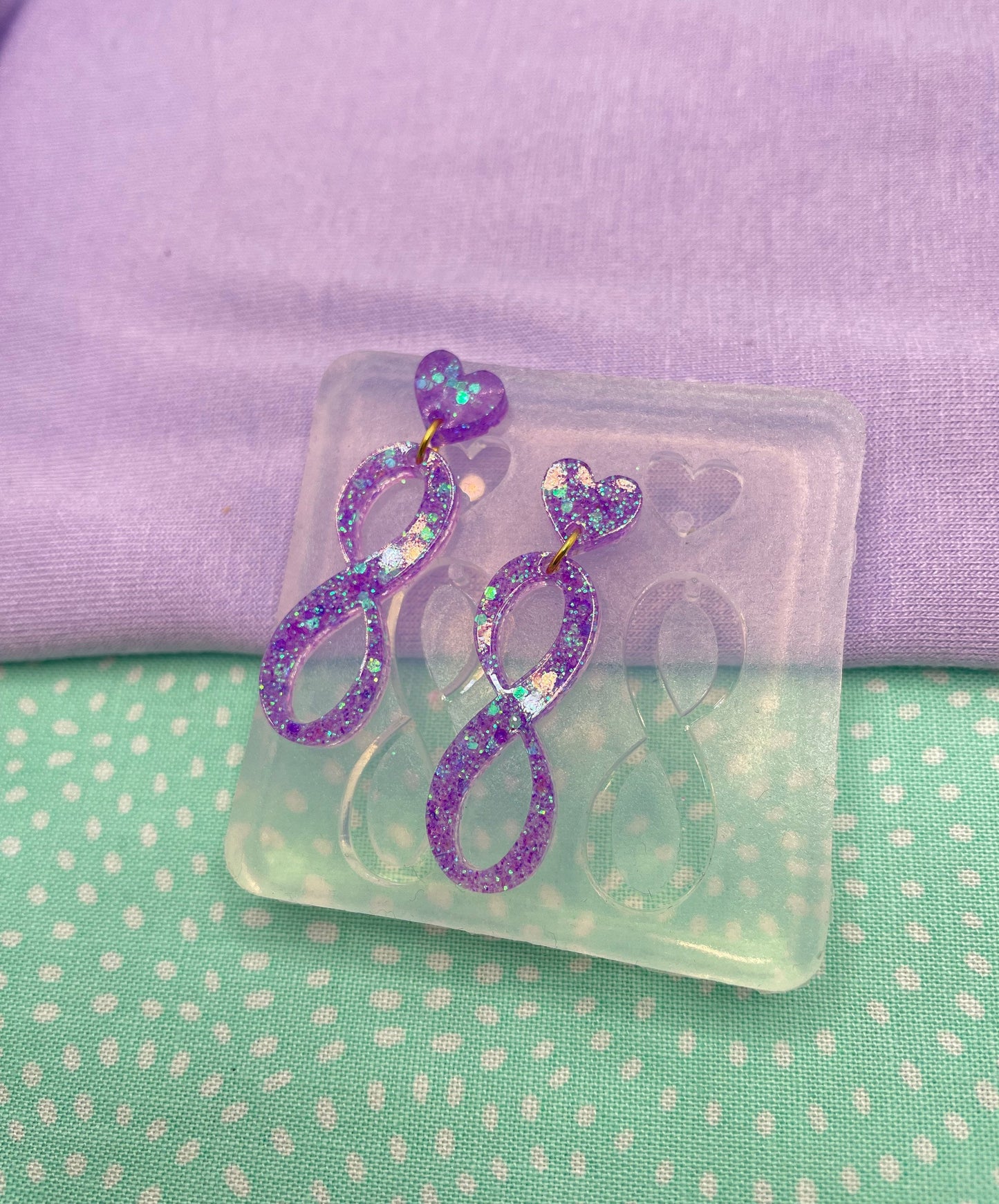 Small Love Infinity symbol Dangle earring mold