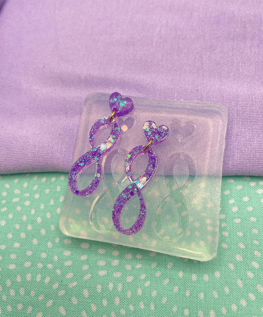 Small Love Infinity symbol Dangle earring mold