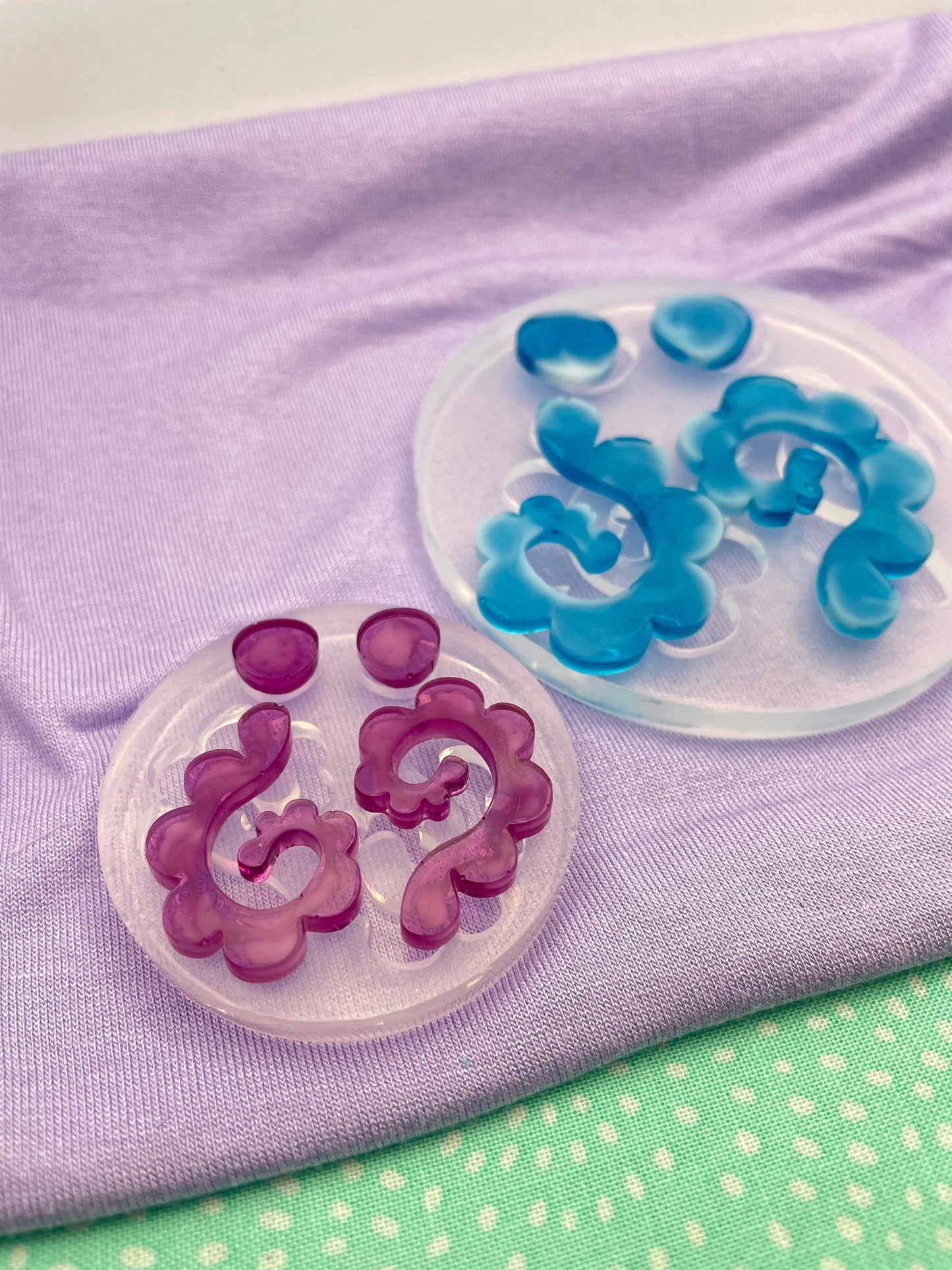 Matisse-inspired Spiral Algae Dangle/ Stud Earring Mould Silicone Mold