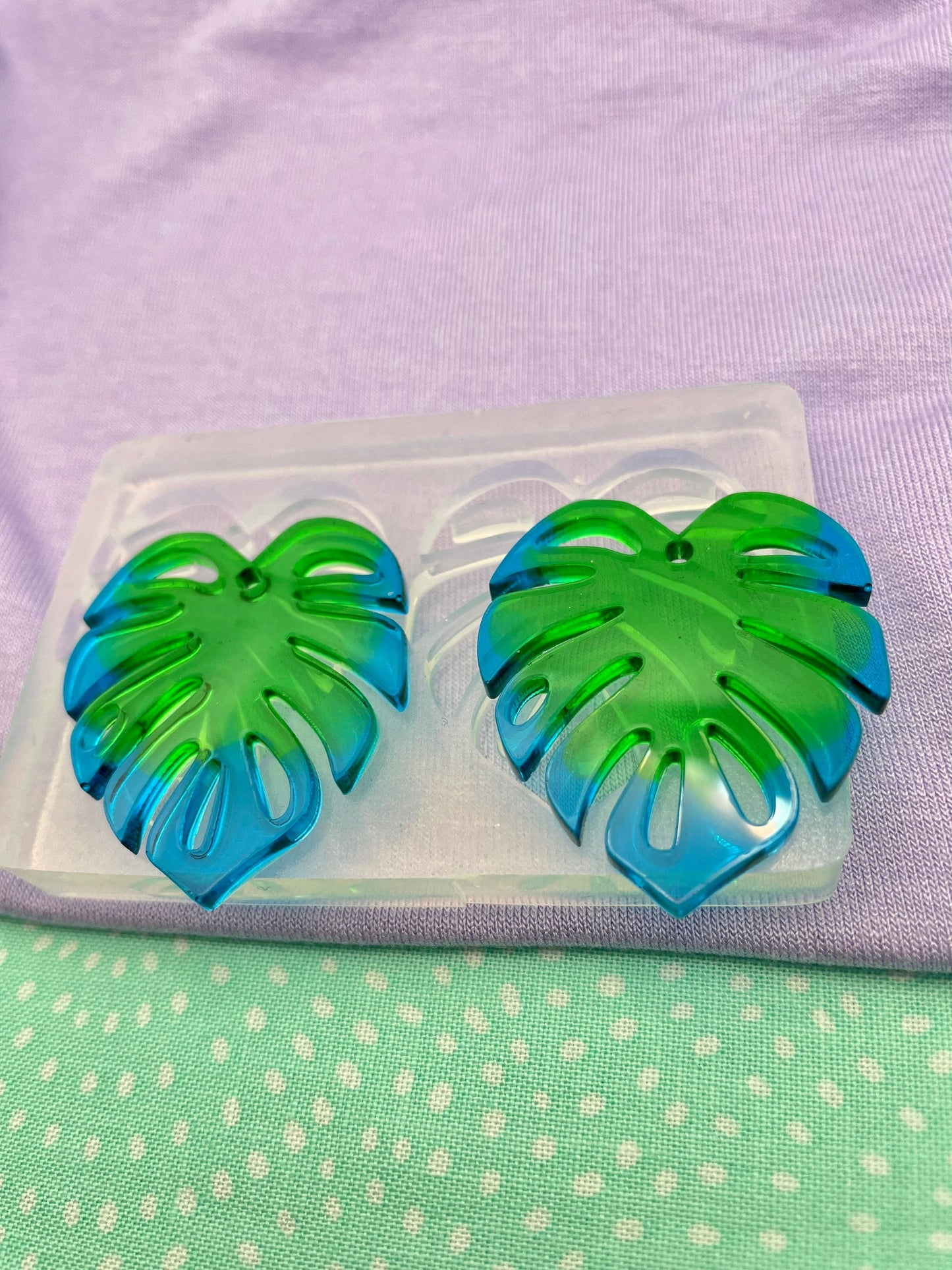 Large Monstera Leaf Dangle Earring Mold