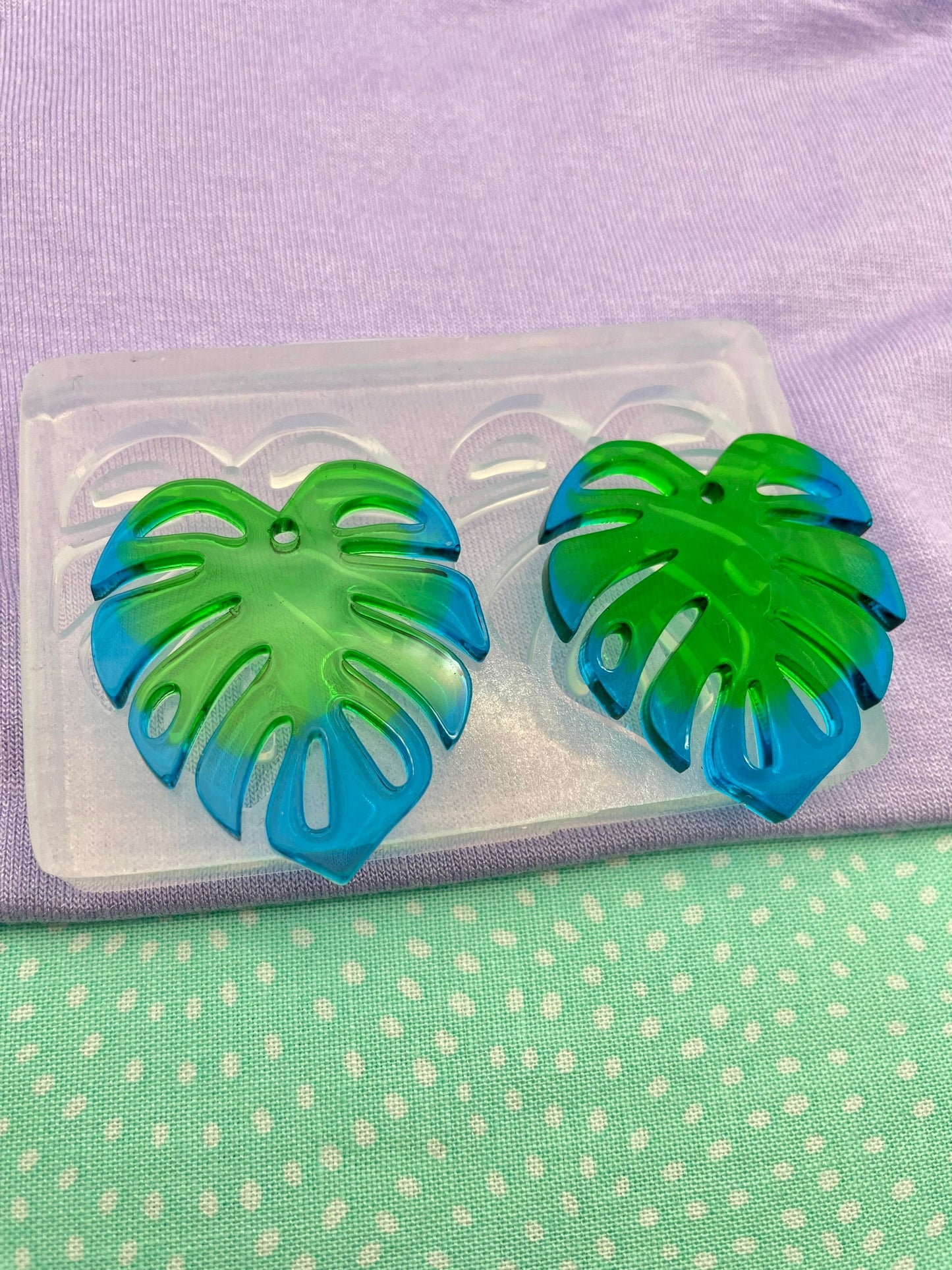 Large Monstera Leaf Dangle Earring Mold