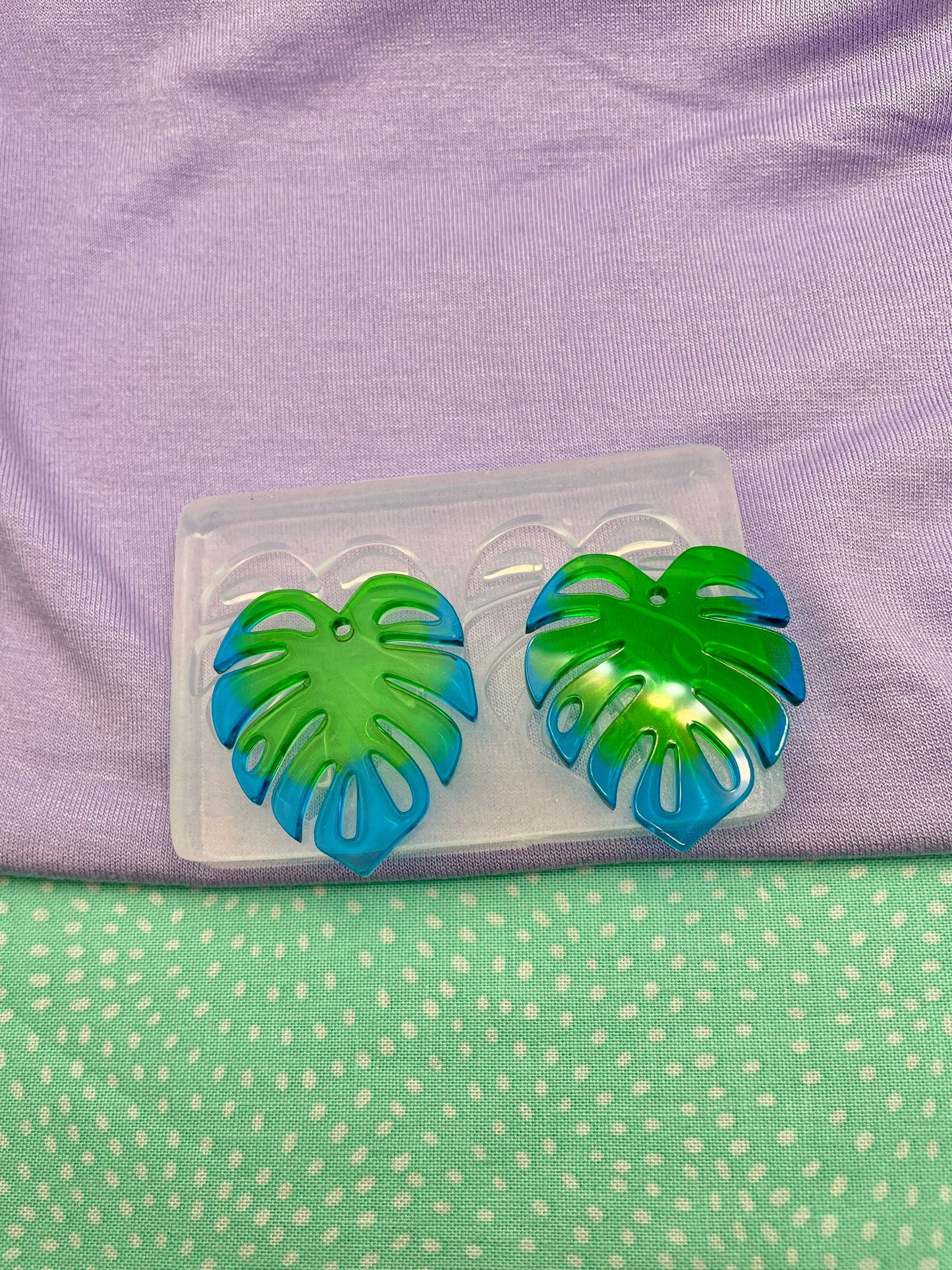 Large Monstera Leaf Dangle Earring Mold