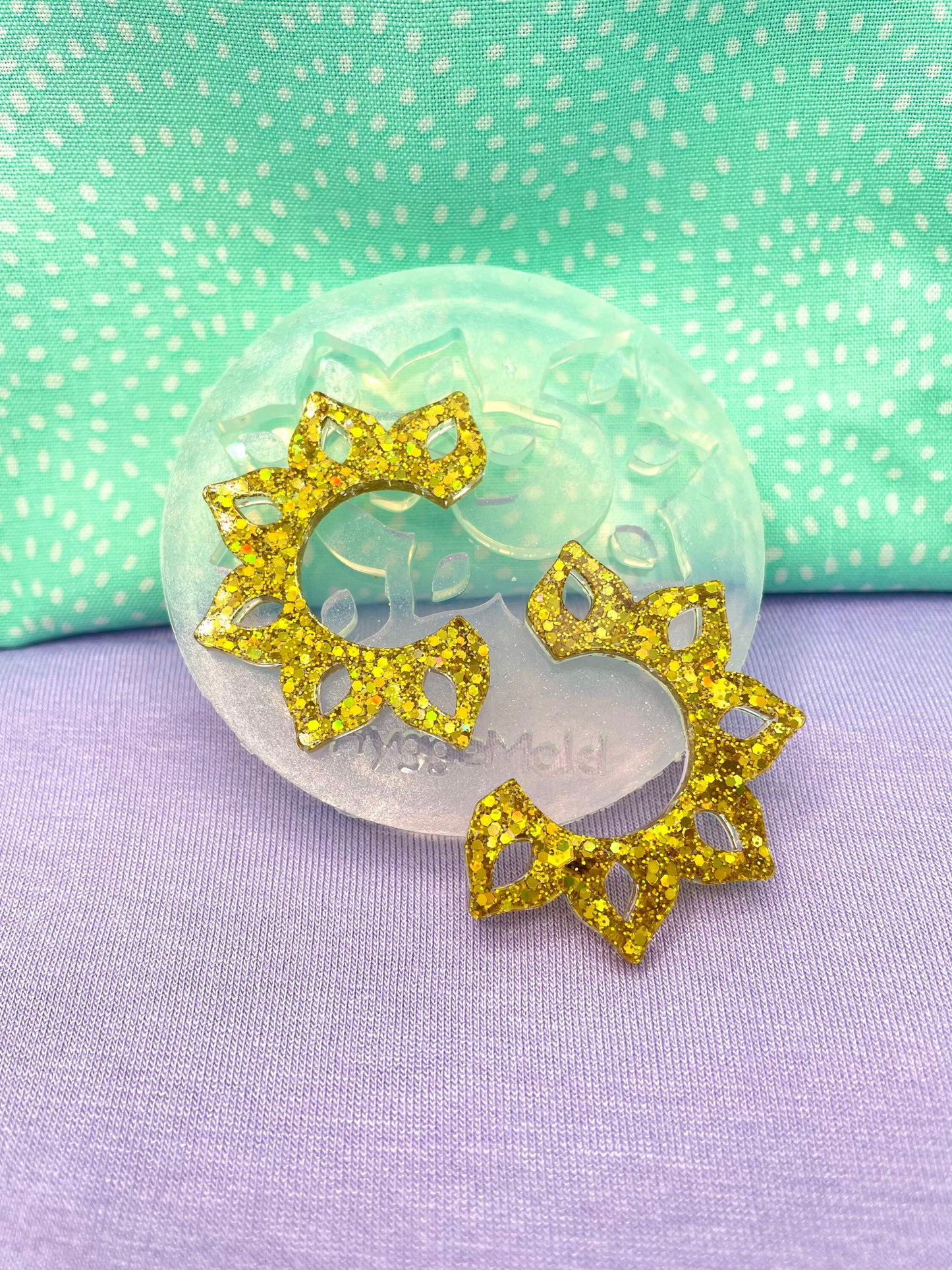 4mm thick Sun hoop Earring Mold Flower Shape Sun Celestial