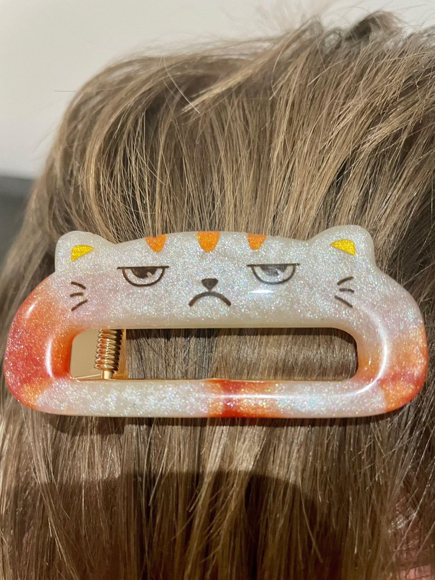 Happy Sweet Grumpy Cat Barrettes Hair Clip Mold Set