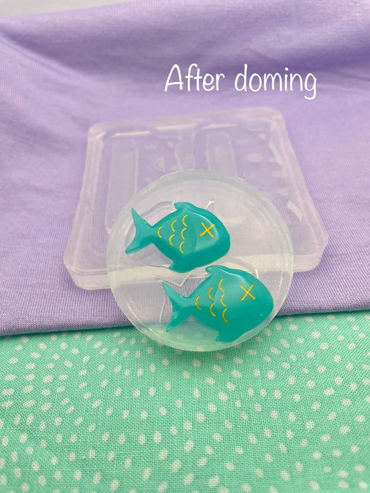 Small 2.7 cm Dead fish stud or dangle Earring Mold Ocean themed Goth themed