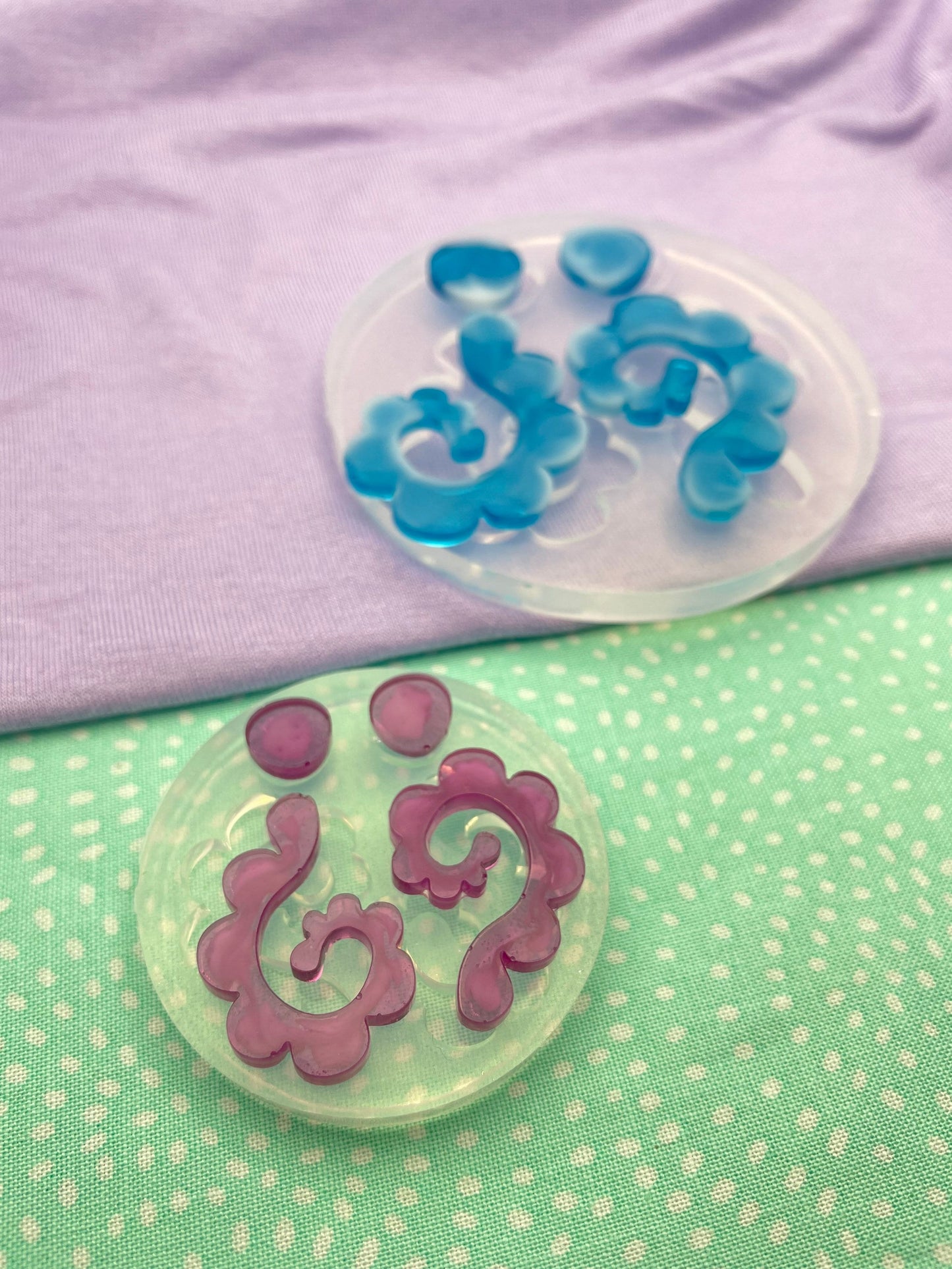 Matisse-inspired Spiral Algae Dangle/ Stud Earring Mould Silicone Mold