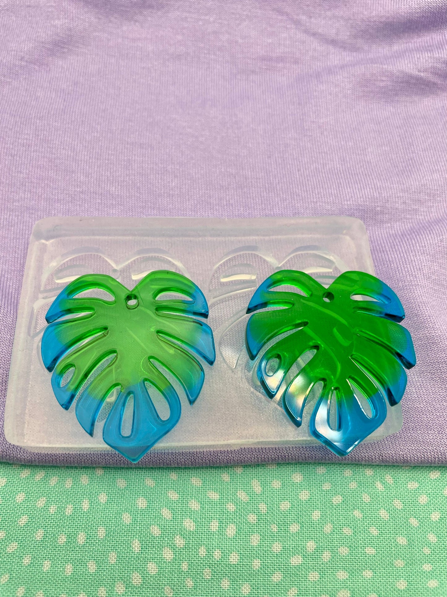 Large Monstera Leaf Dangle Earring Mold