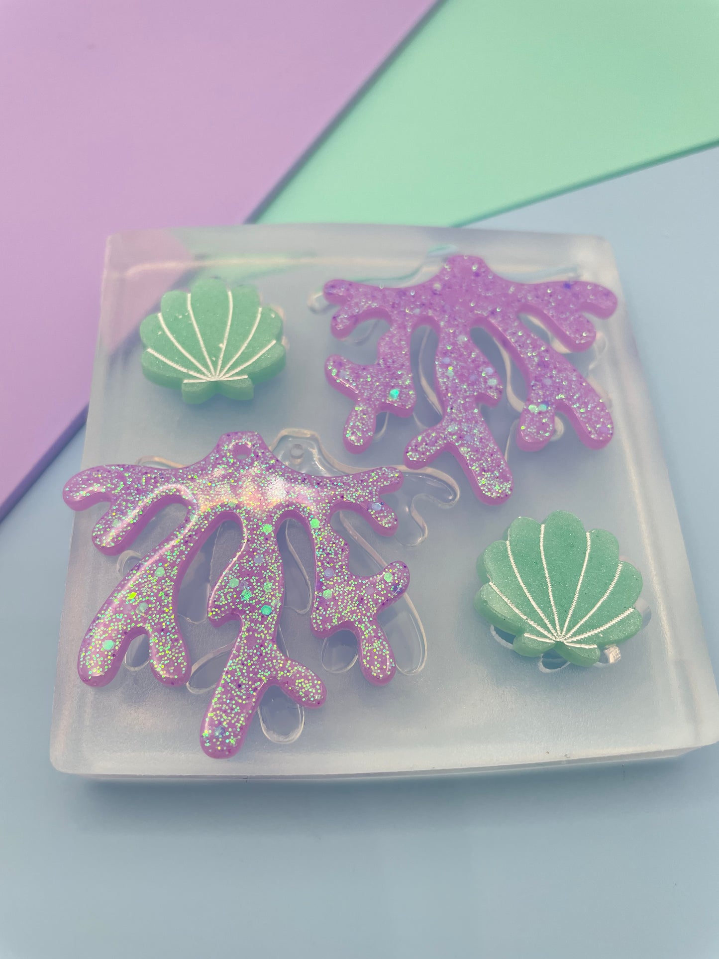 4cm Coral Ocean-themed Dangle Earring Mold