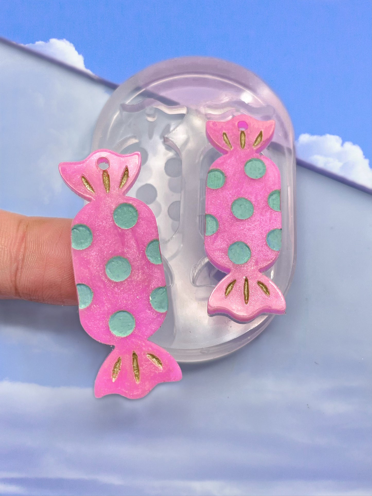 Small Polka Dot Candy Dangle Earring Mold