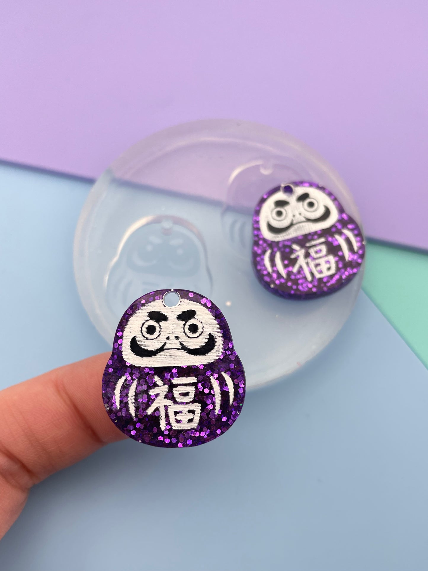 Small Japanese Daruma Wish Dolls New Year Dangle Earring Mold