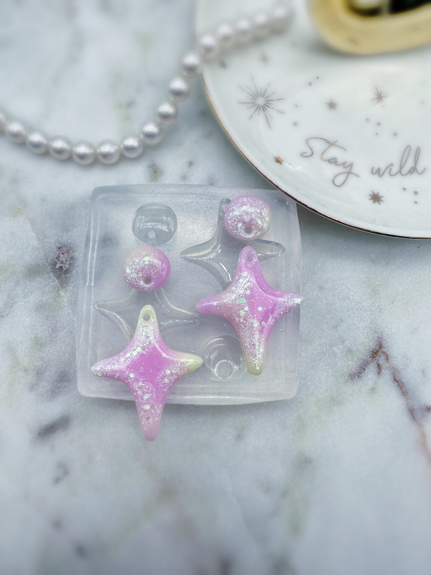 Pre domed Predrilled Organic Cross dangle earring mold