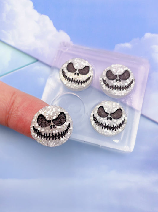 1.5 cm Jack Skellington Skull Stud Earring Mold Halloween