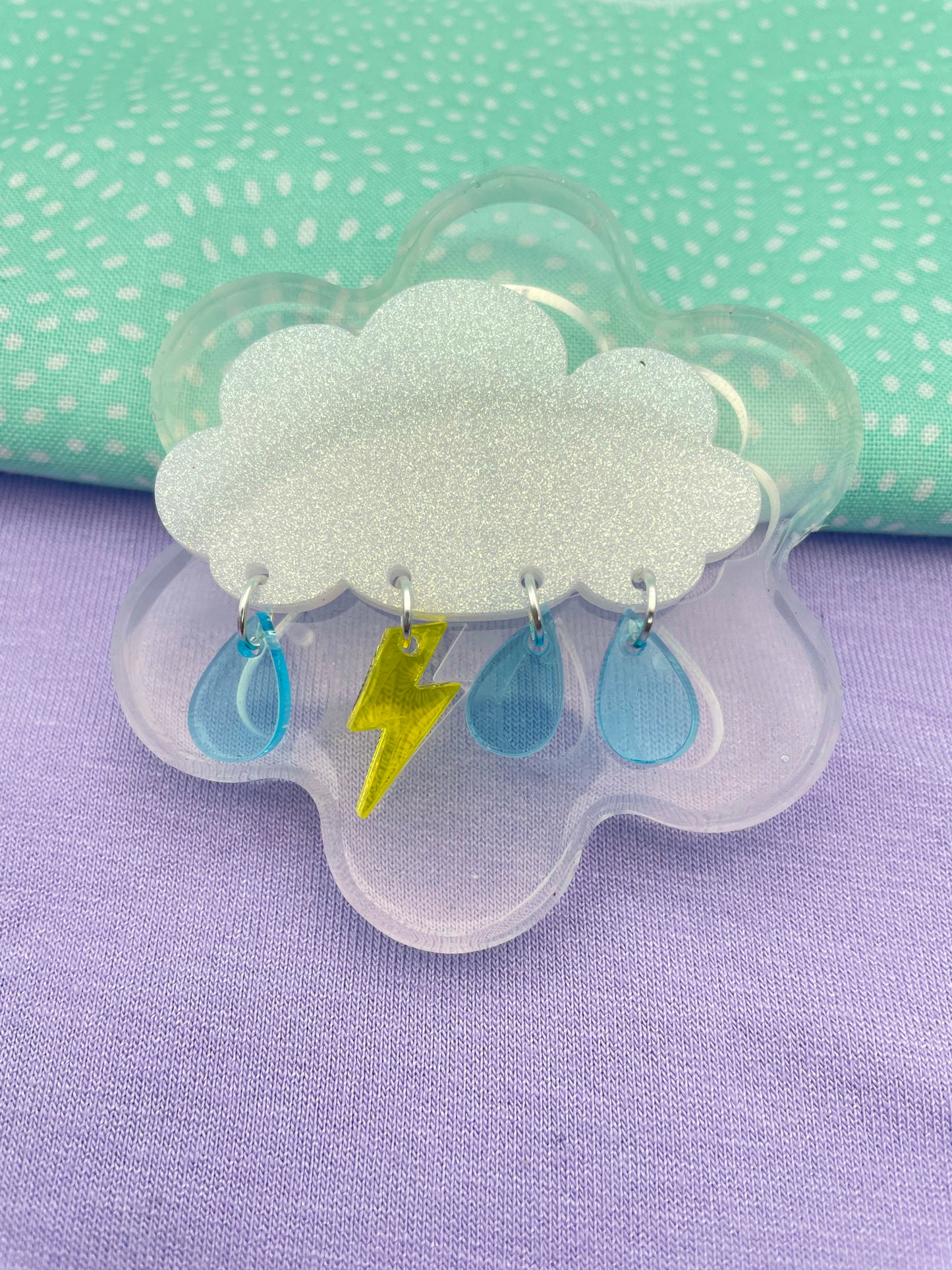 Rainy clouds stormy weather brooch pendant mold