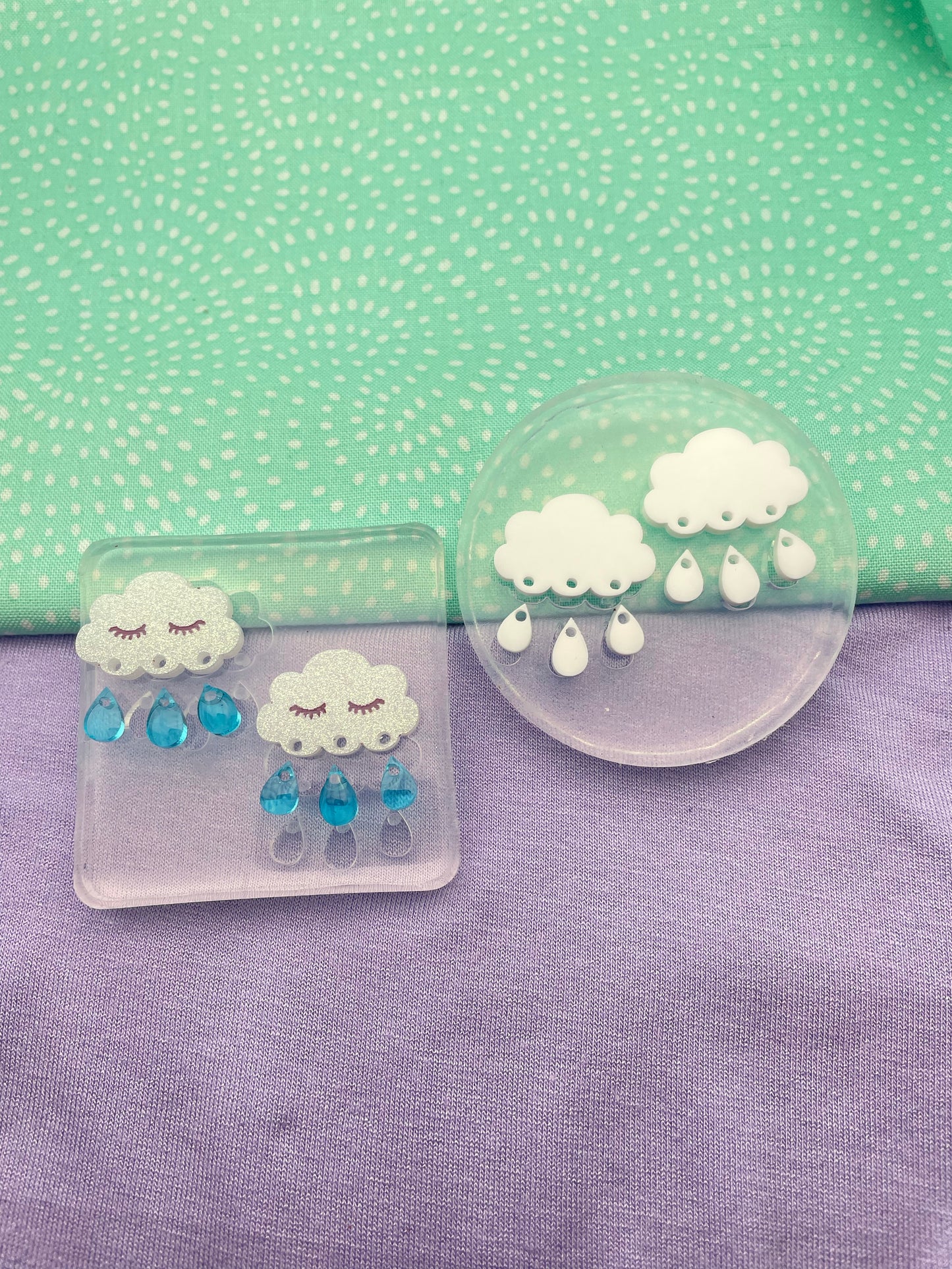 Small Rainy Cloud Dangle Earring Stud Mold