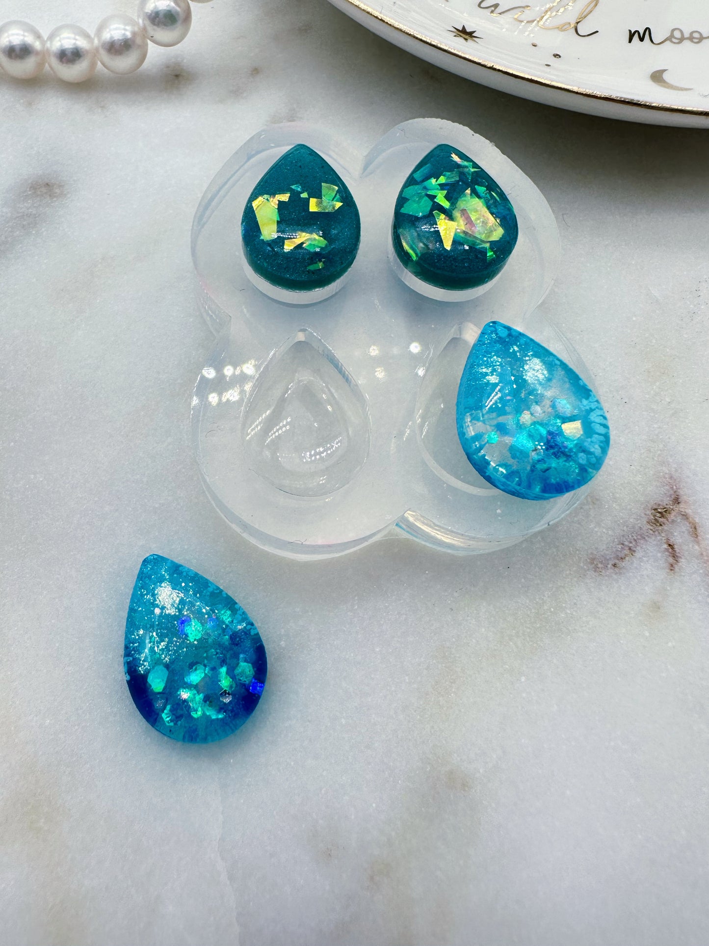 2023 Resized Predomed Water Drop Shape Stud Earring Mold