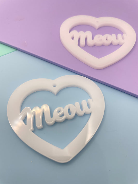 5 cm Meow Cute Word Heart Dangle Earring Mold