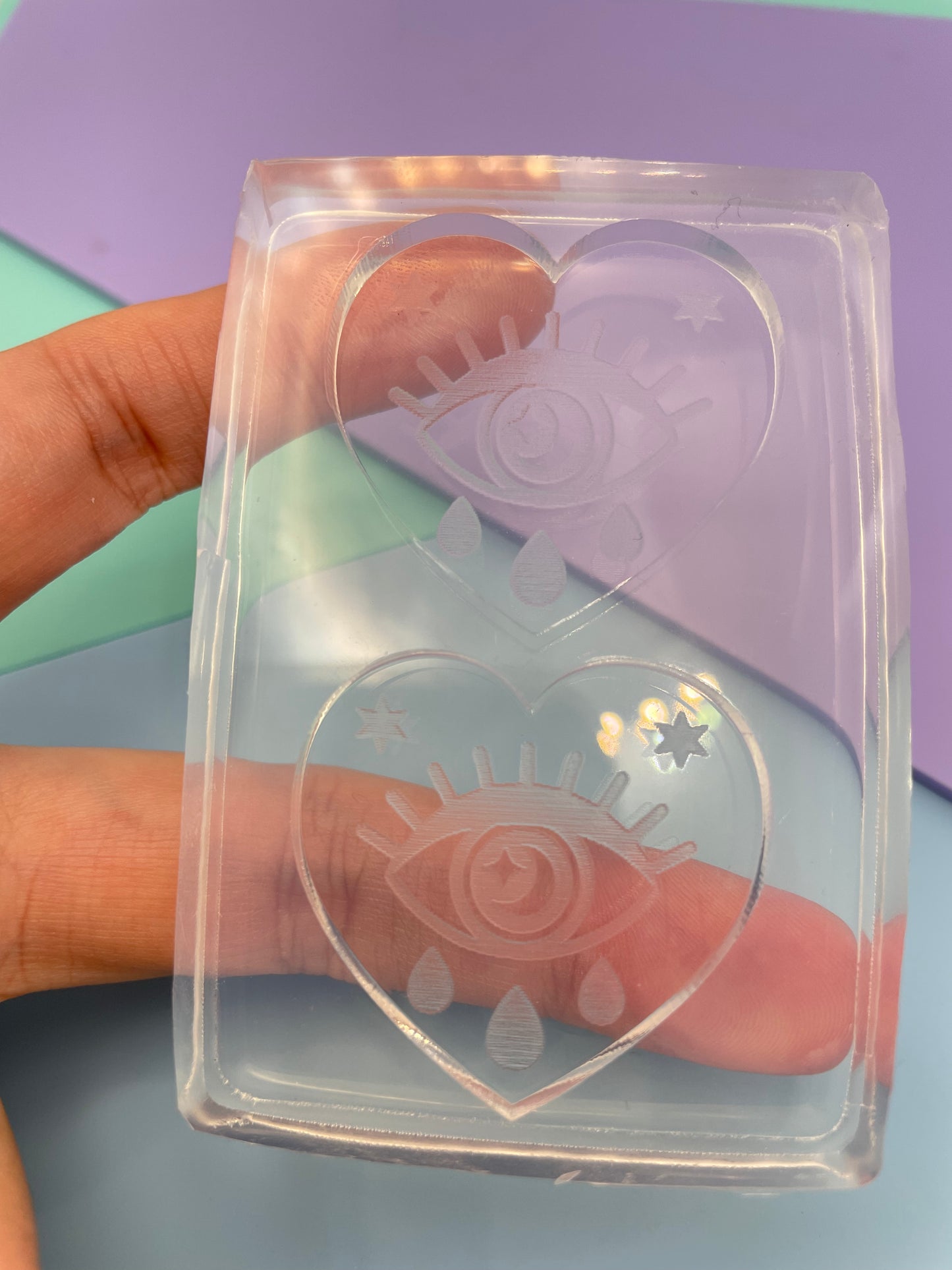 3.5 cm All-seeing Eye with Tears Celestial Heart Mold