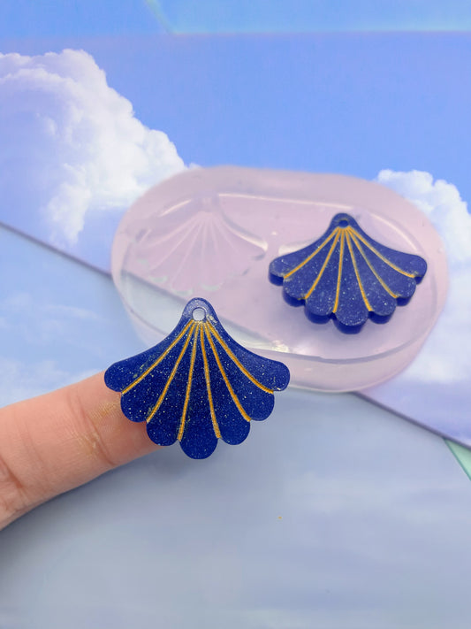 2.7cm Art Deco Shell Dangle Earring Mold
