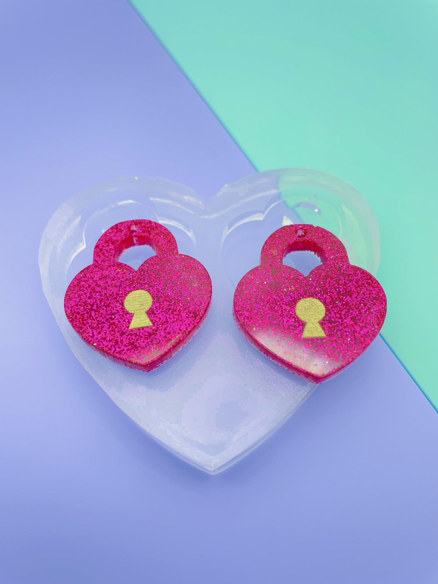 Heart Lock Dangle Earring Mold