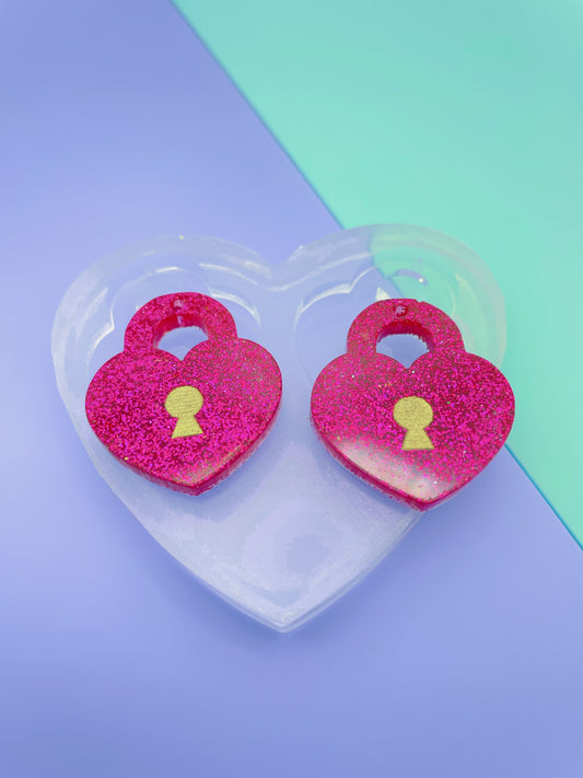 Heart Lock Dangle Earring Mold