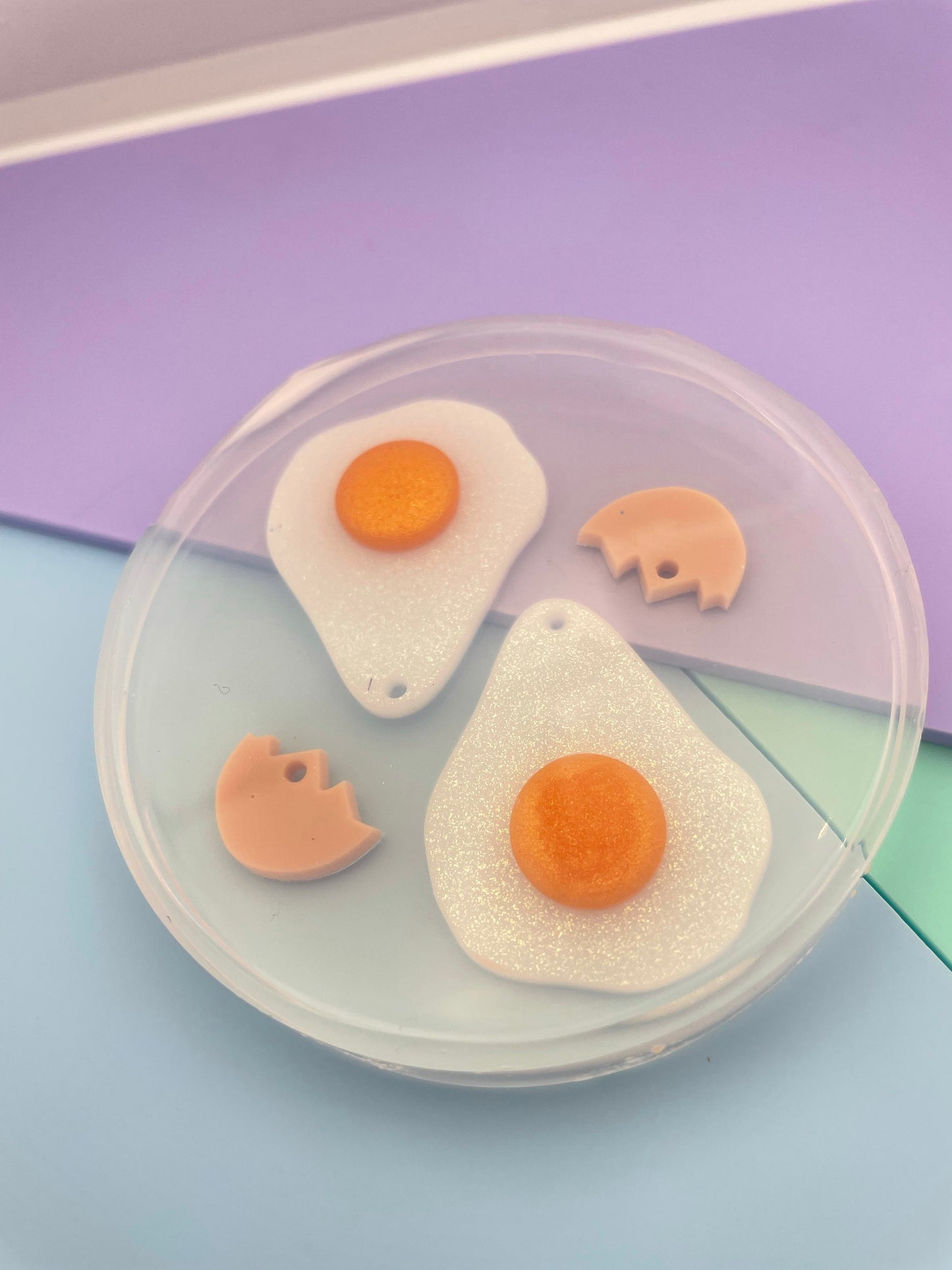 Sunny-side-up Egg Easter Dangle Earring Mold