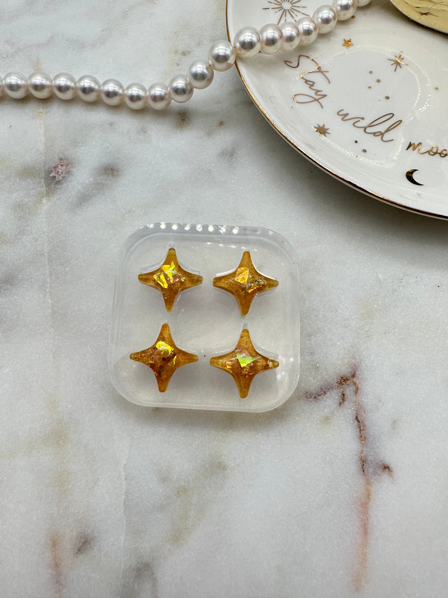 Mini Sparkle 4-point Star Stud Earring Mold